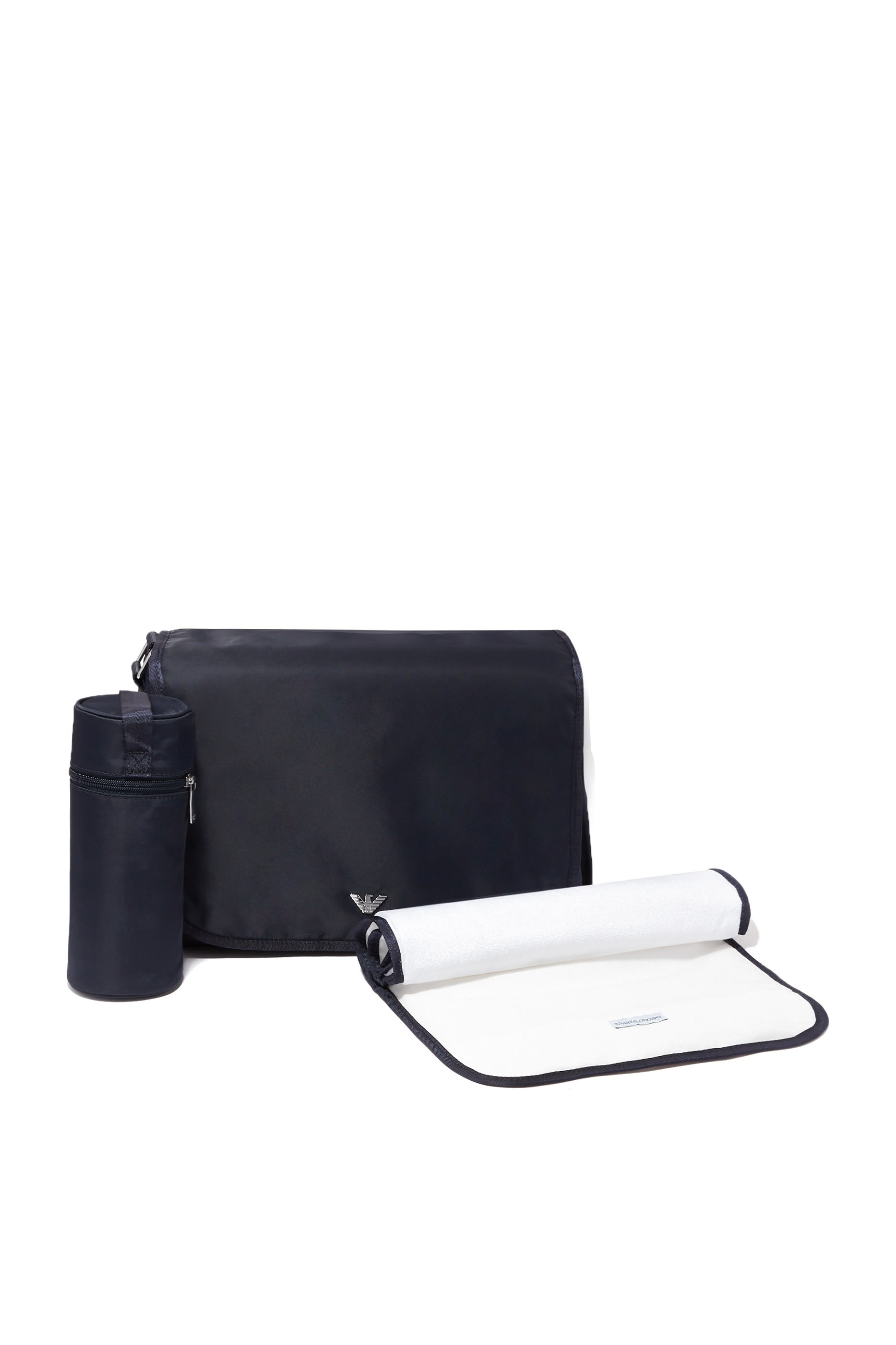 حقيبة تغيير الحفاضات نايلون بشعار الماركة