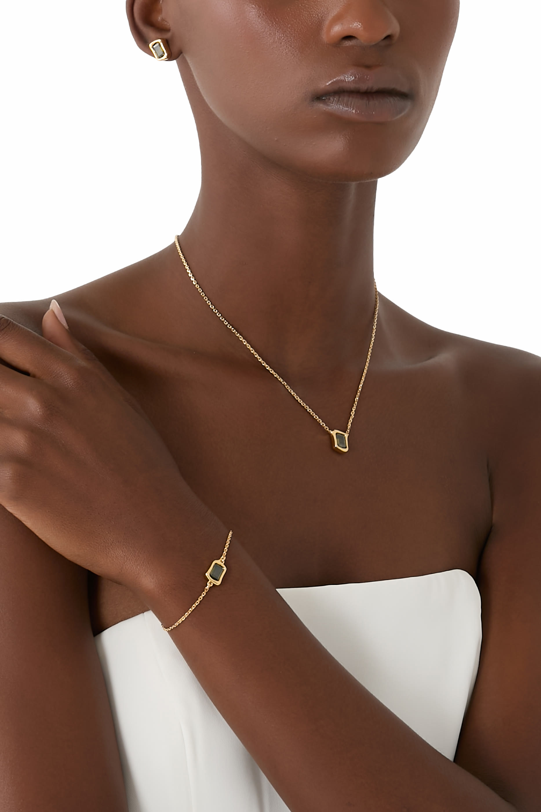 سوار سوليتير مرصع بحجر زجاجي مصهور 