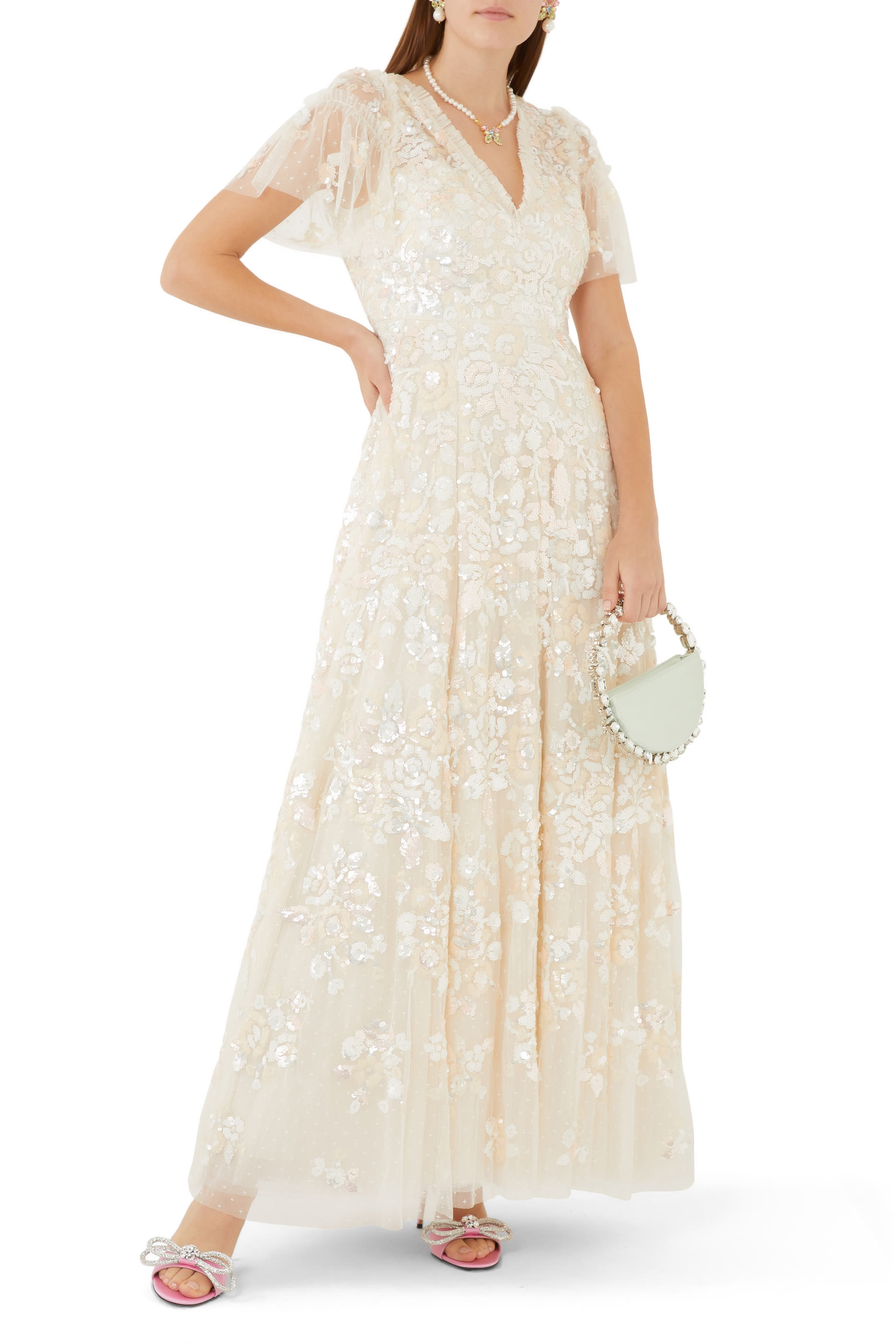 Sequin Paradise Short Sleeve Gown