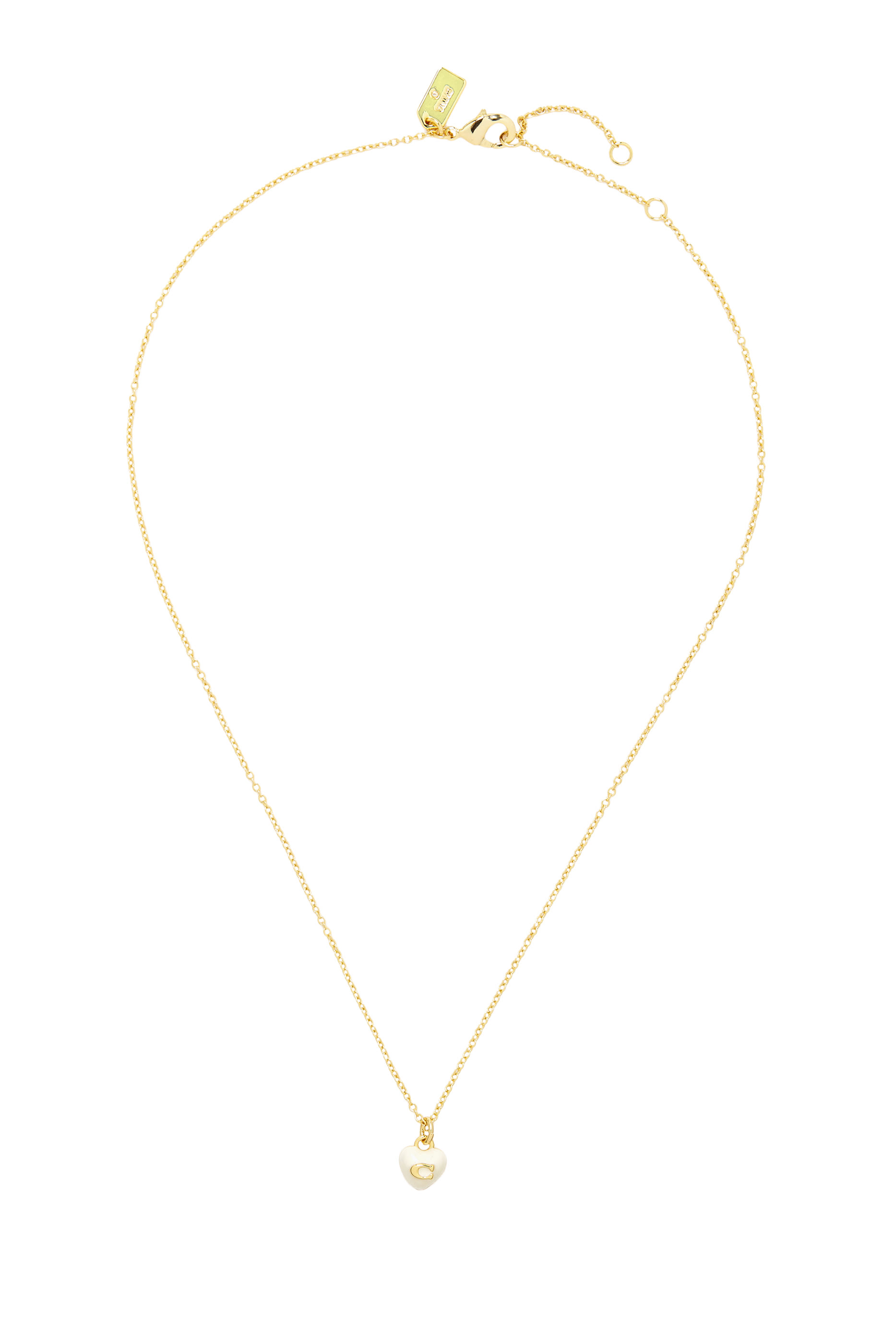 قلادة بدلاية صغيرة بتصميم قلب مزين بمينا وشعار الماركة