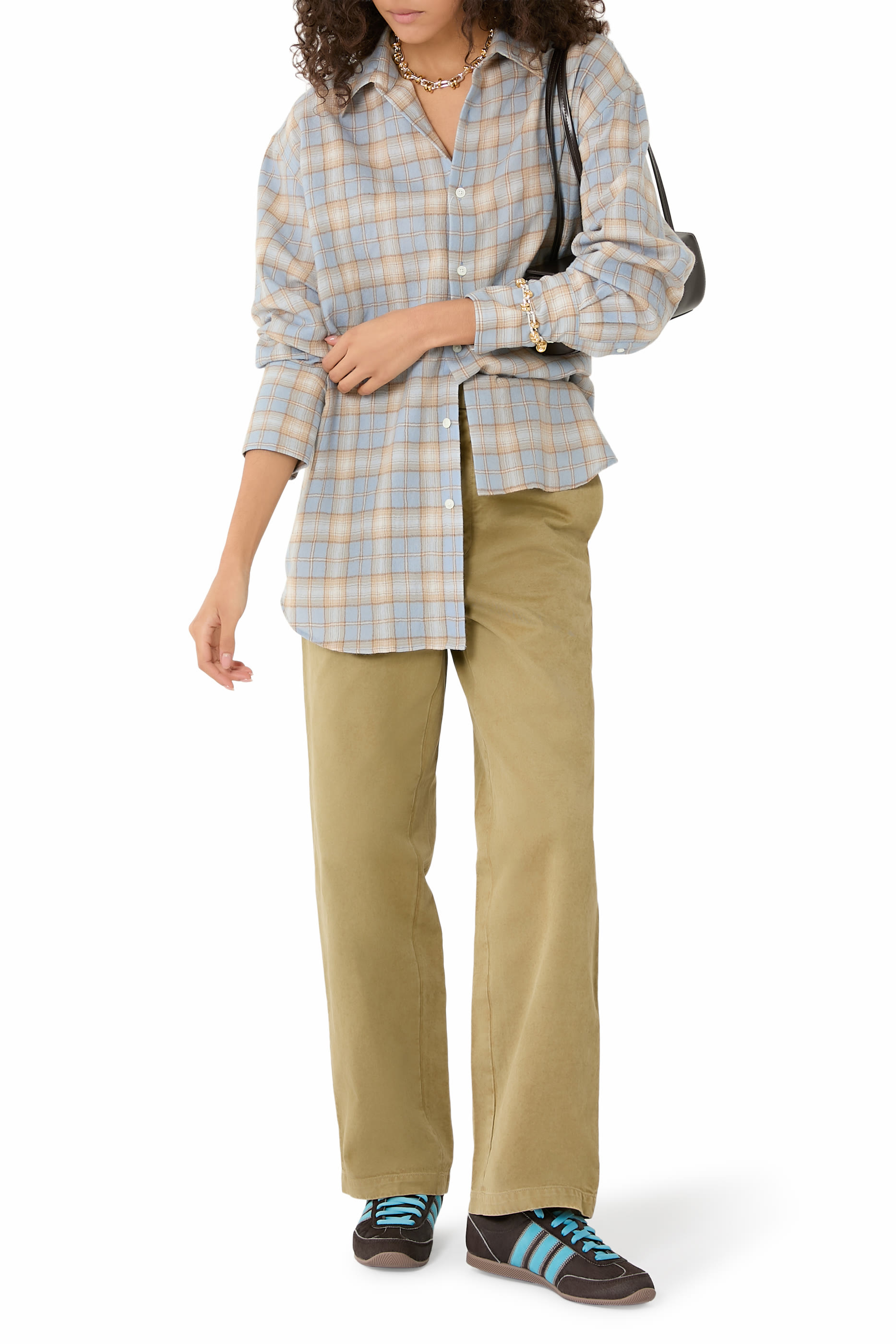 قميص آيري بنقشة مربعات صوف