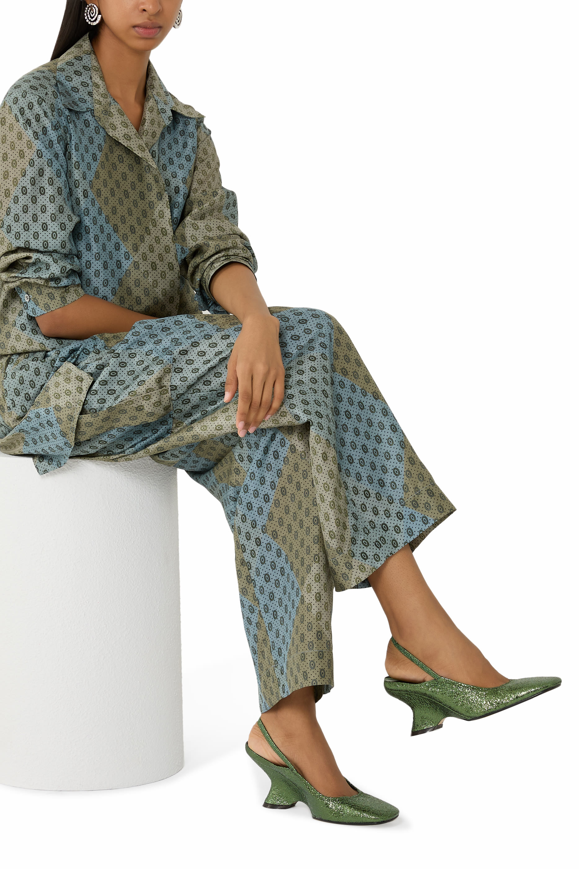 حذاء كلاسيكي 75 جلد بنقشة جلد التمساح