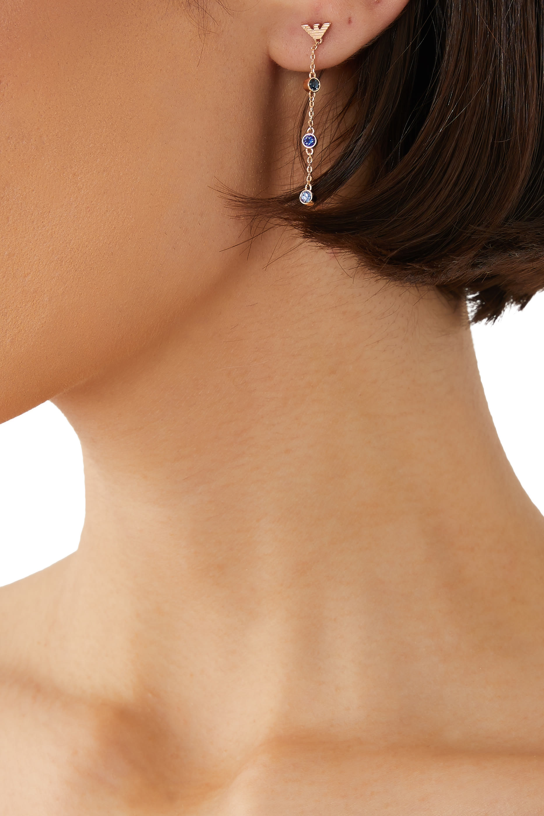 طقم أقراط ستيتمنت بشعار الماركة، زوجان