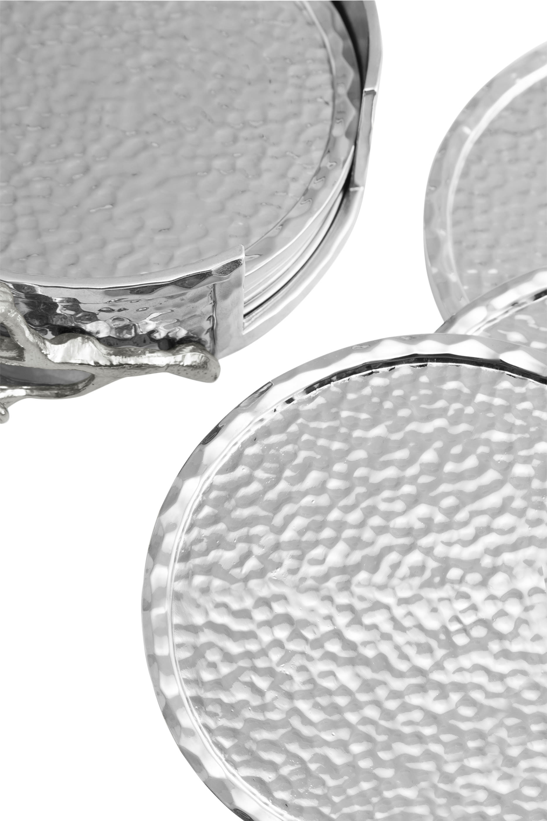 مجموعة قواعد أكواب مزينة بزهور أوركيد بيضاء