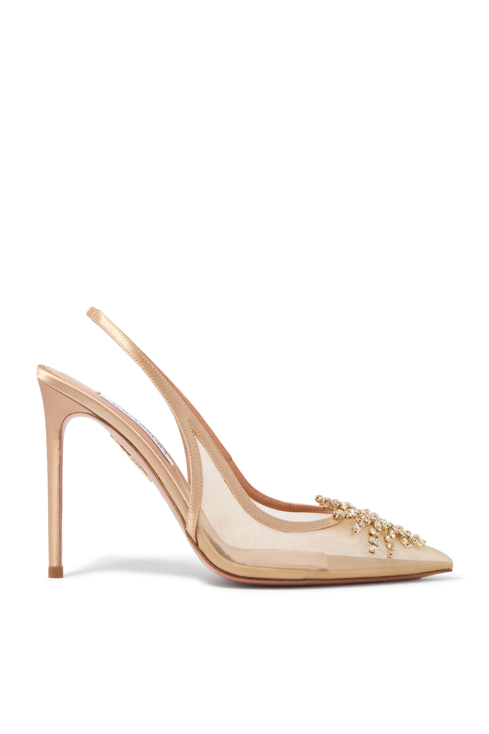 حذاء فاير وورك كلاسيكي 105 مرصع بكريستال بحواف ساتان قماش شبكي