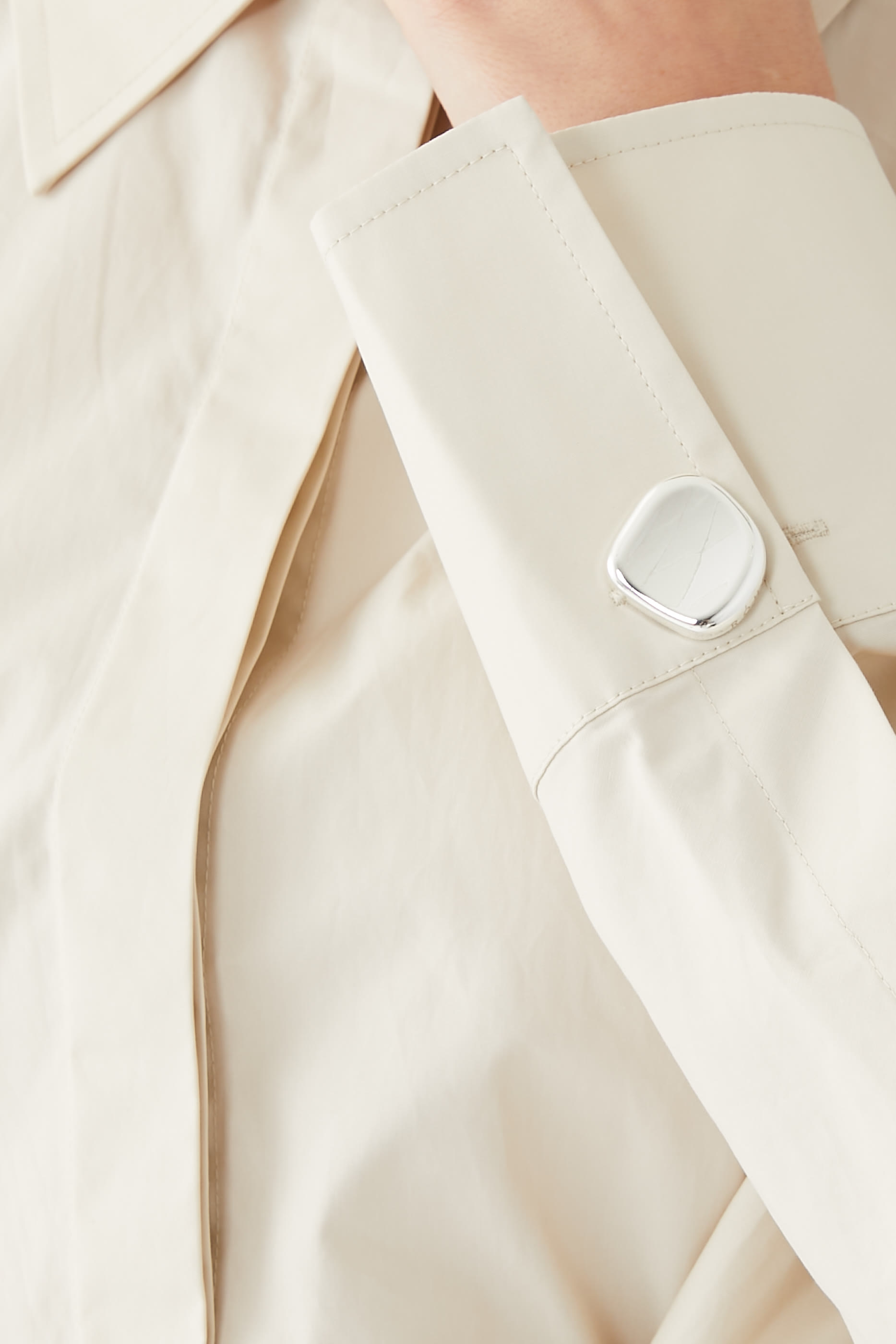 فستان بخصر مزموم بوبلين