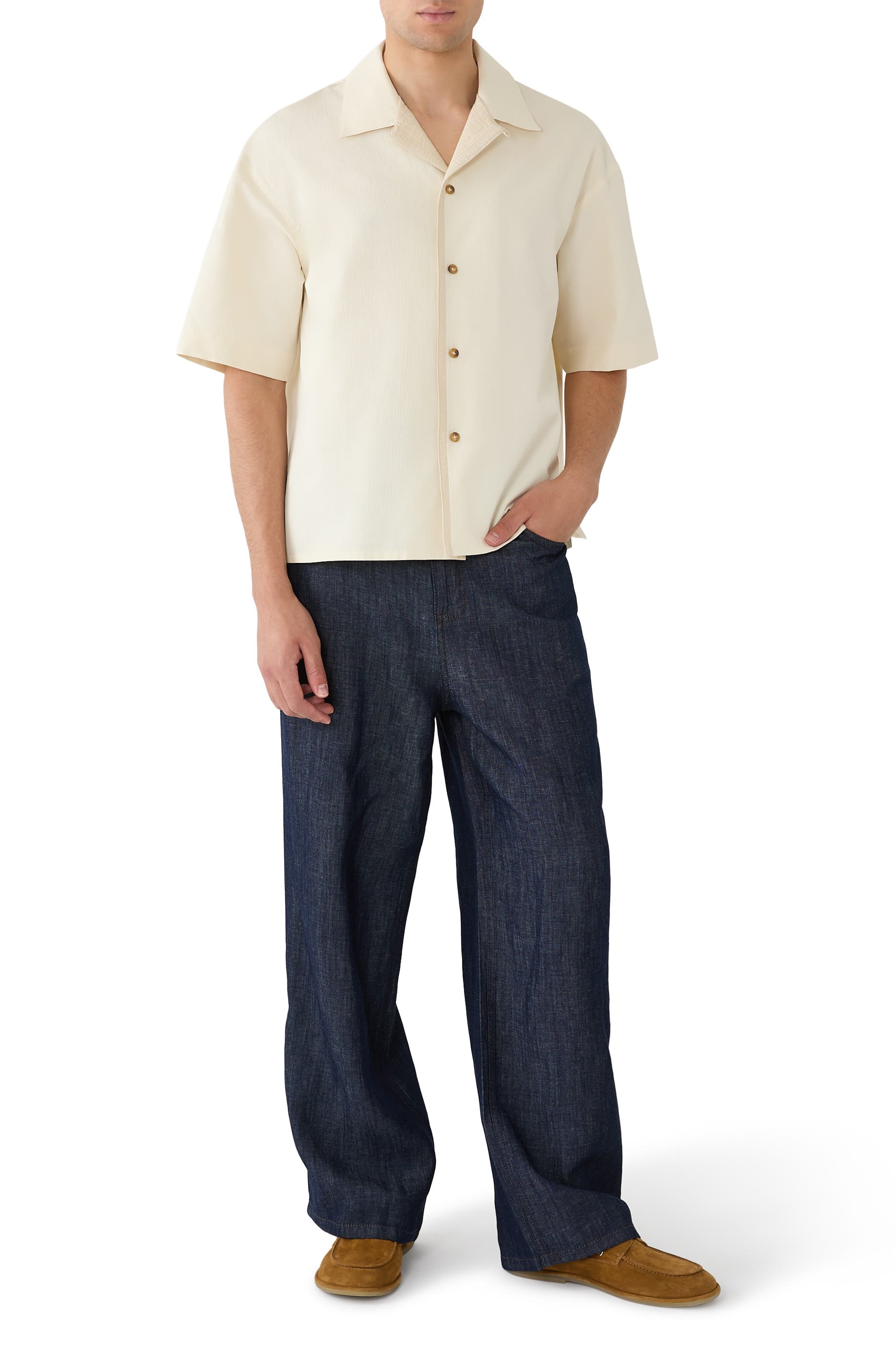 بنطال جينز بقصة مستقيمة دنيم