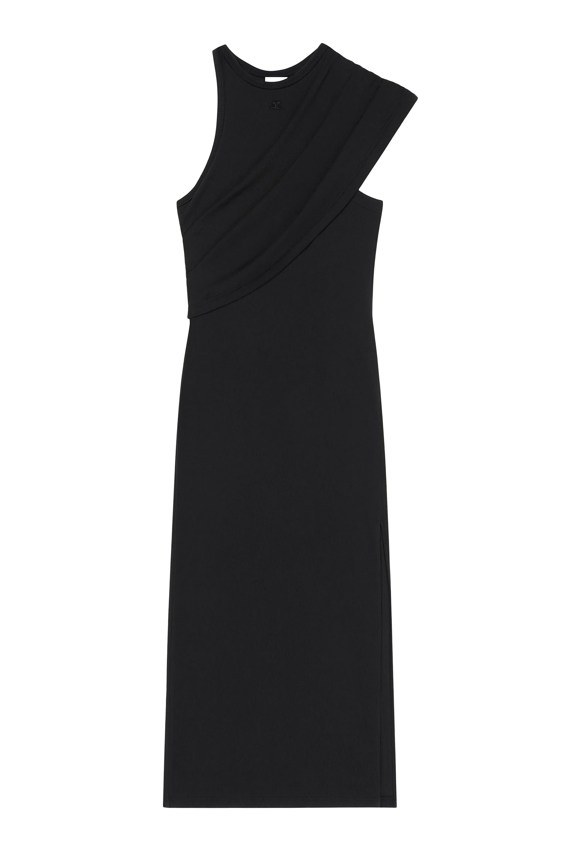 فستان ناينتيز متوسط الطول بتصميم ملفوف وملمس مضلع