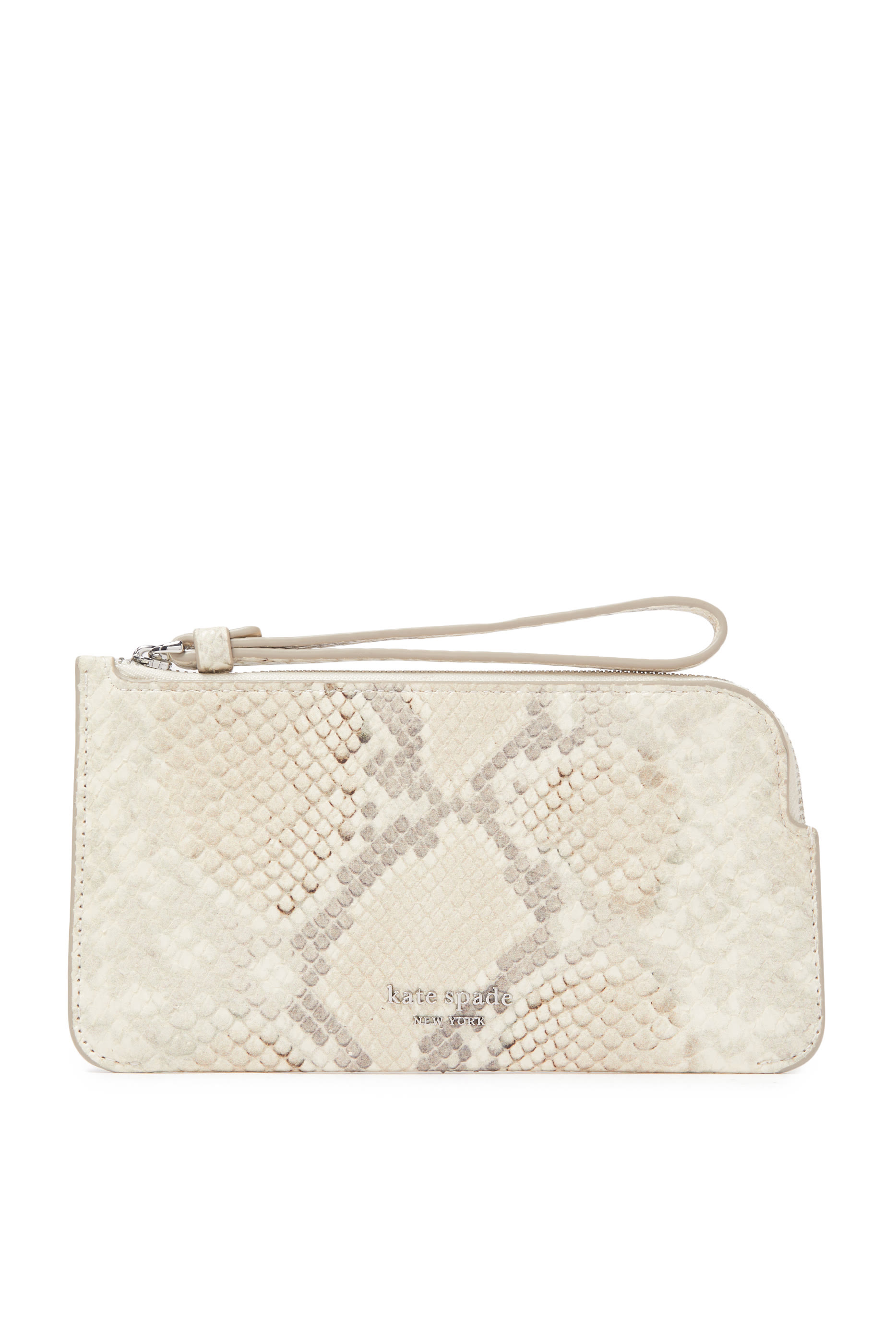 محفظة بنقشة جلد ثعبان بسحاب وسوار معصم