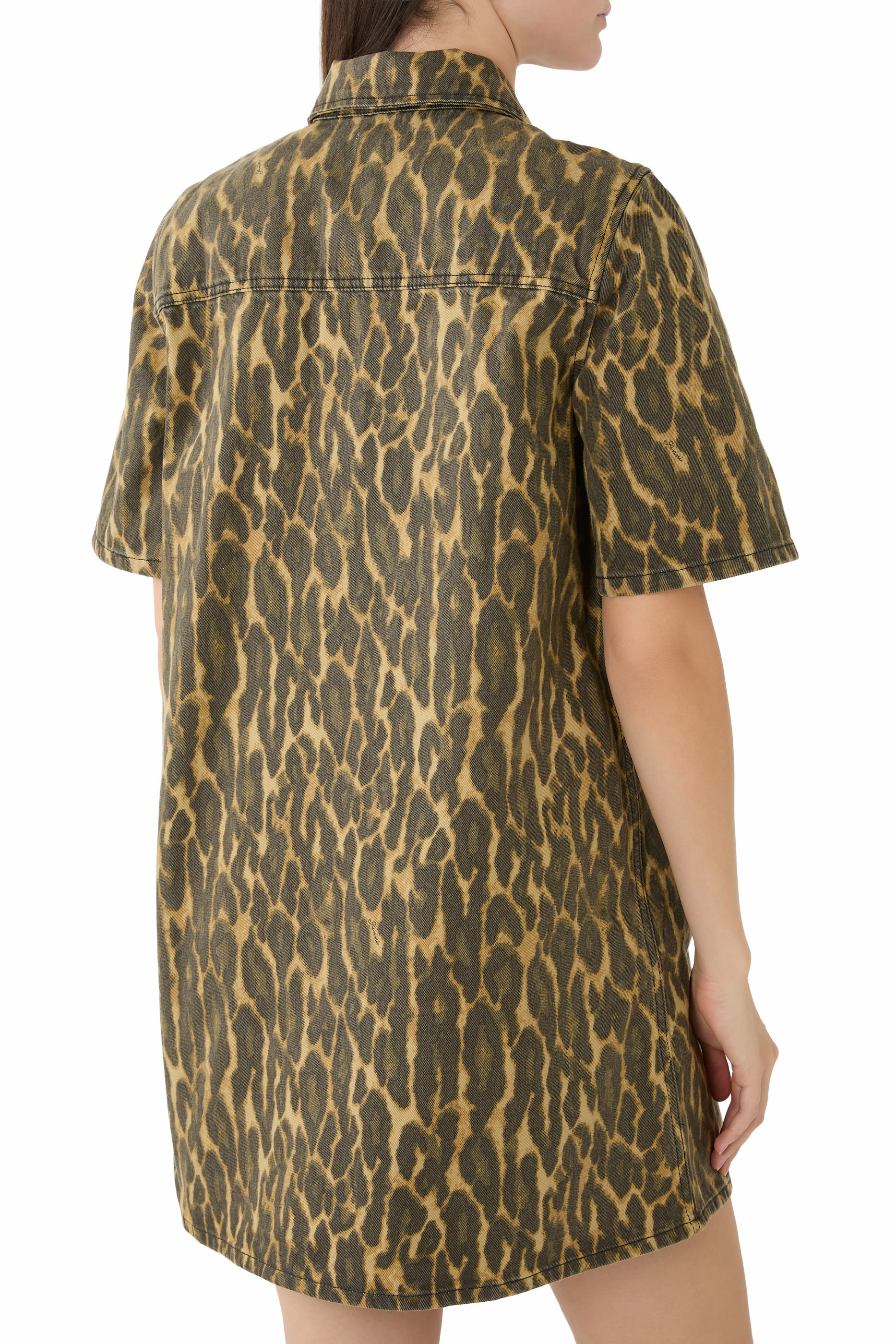 فستان قصير بطبعات دنيم