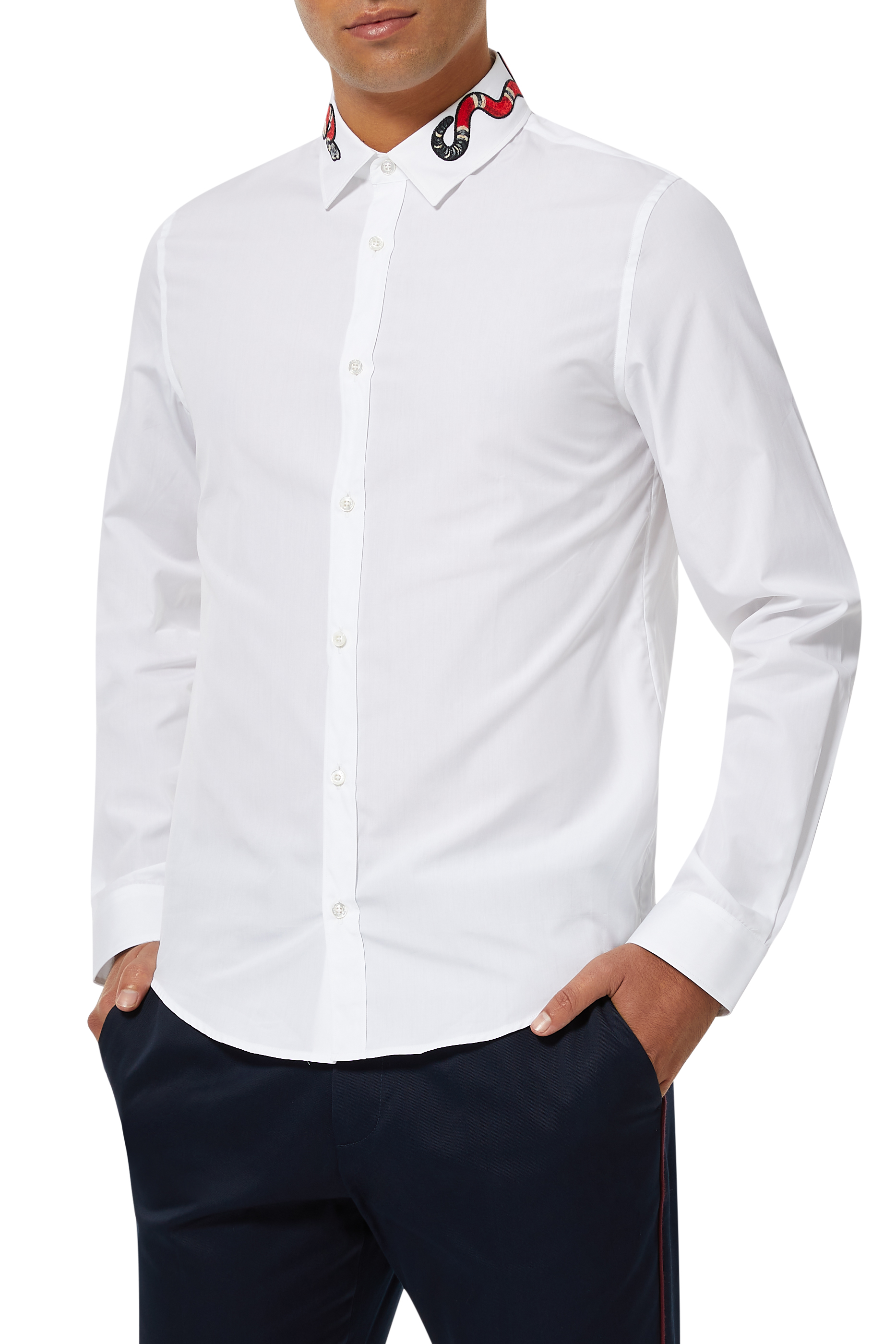 قميص دوك قطن برقعة أفعى