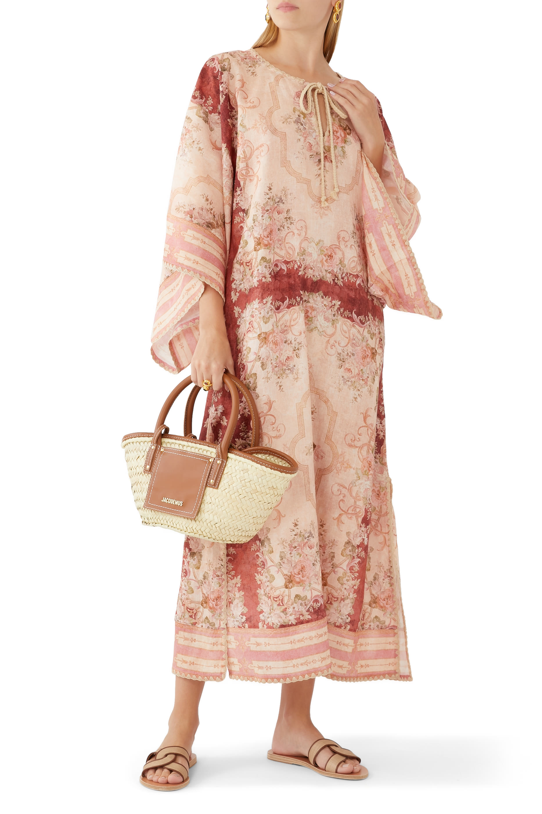 فستان لوريل بتصميم قفطان متوسط الطول