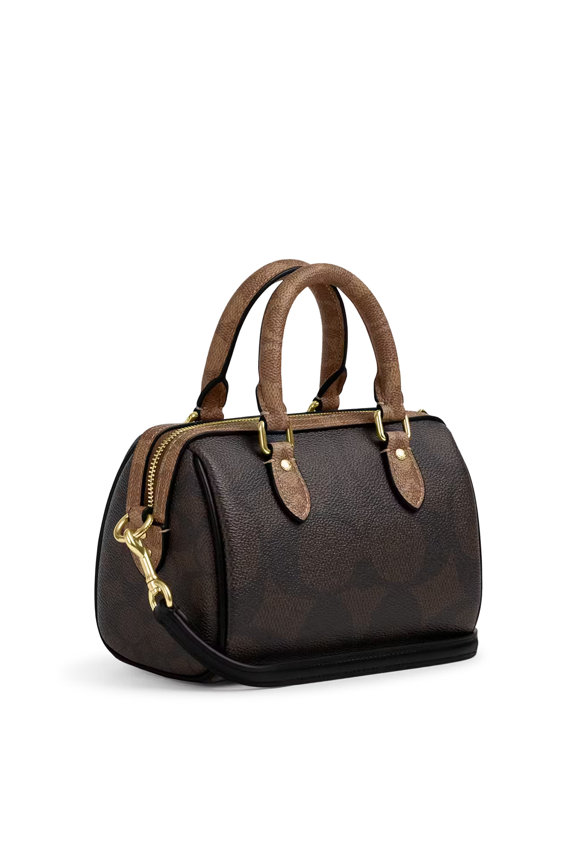 حقيبة كروس بودي صغيرة بأقسام قماش قنب بشعار الماركة