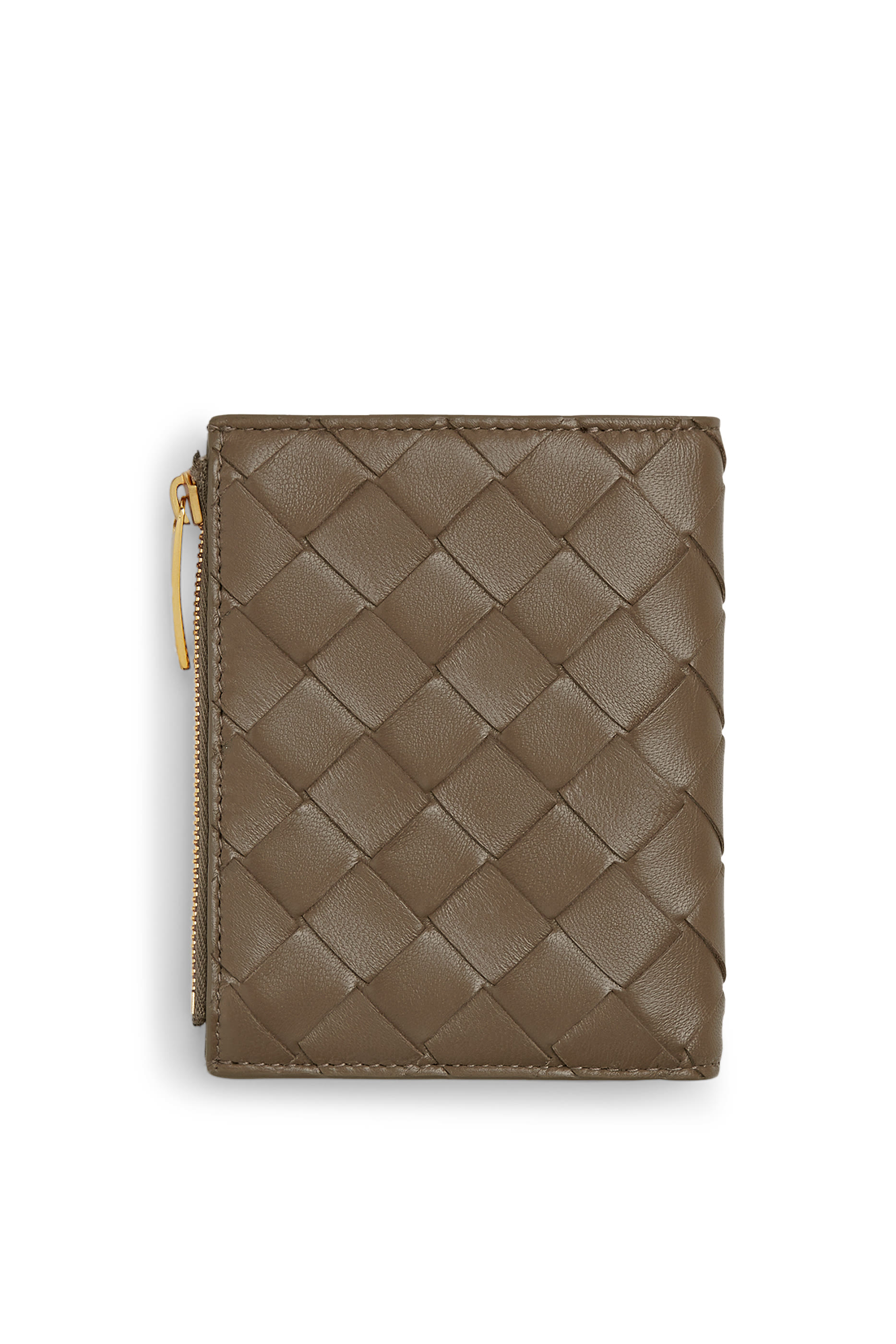 محفظة صغيرة ثنائية الطي بالتصميم المجدول للماركة