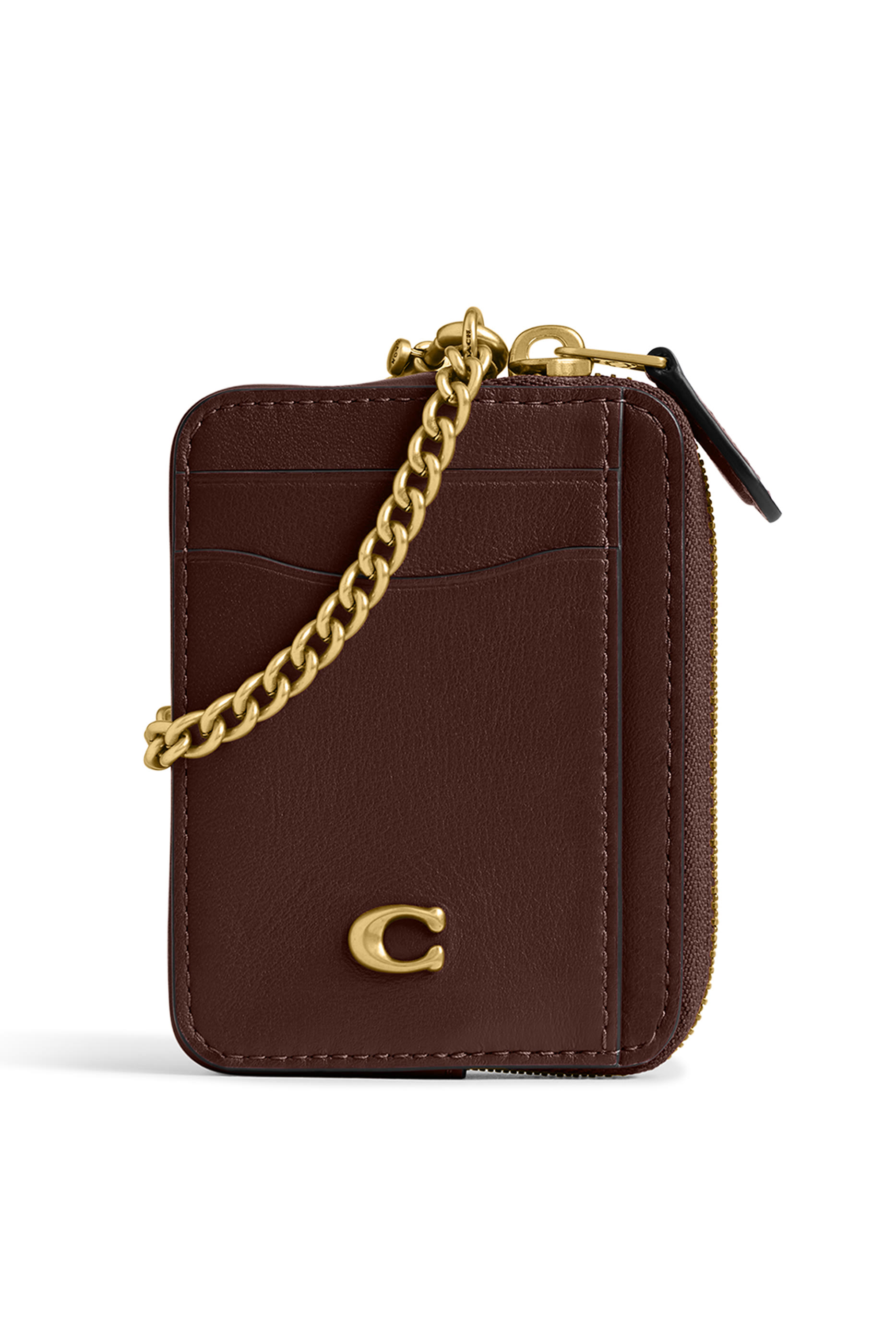 حافظة بطاقات بسحاب جلد