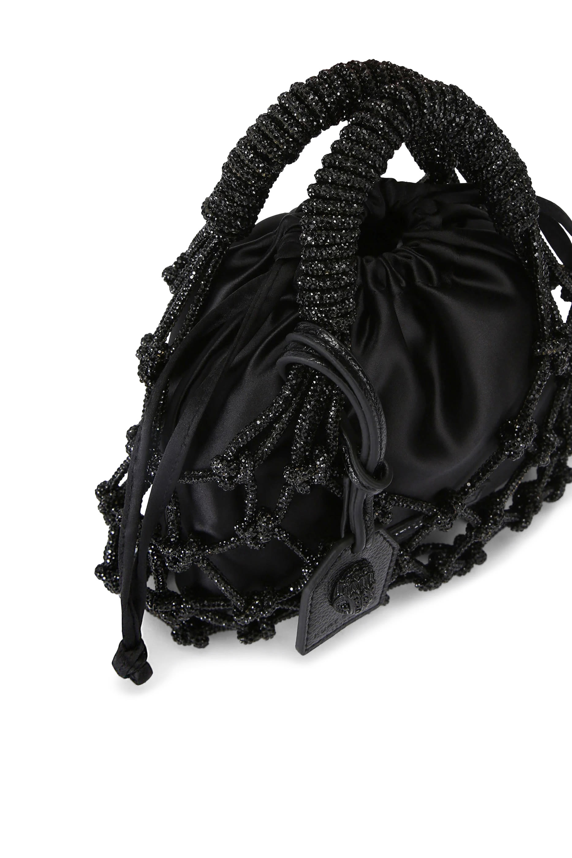 حقيبة صغيرة بمكرمية وكريستال