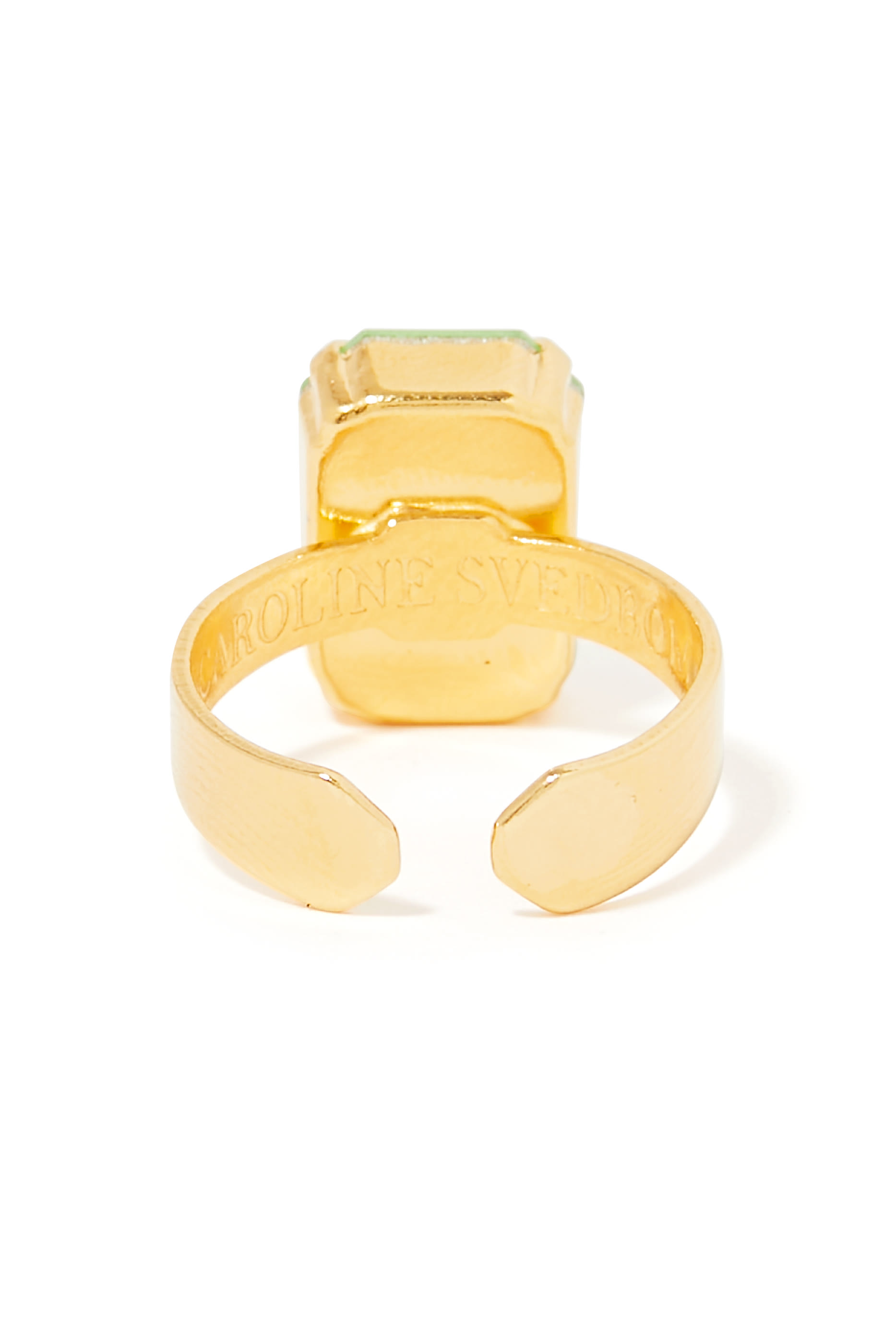 خاتم ليديا مرصع بكريستال سواروفسكي معدن مطلي بذهب عيار 18