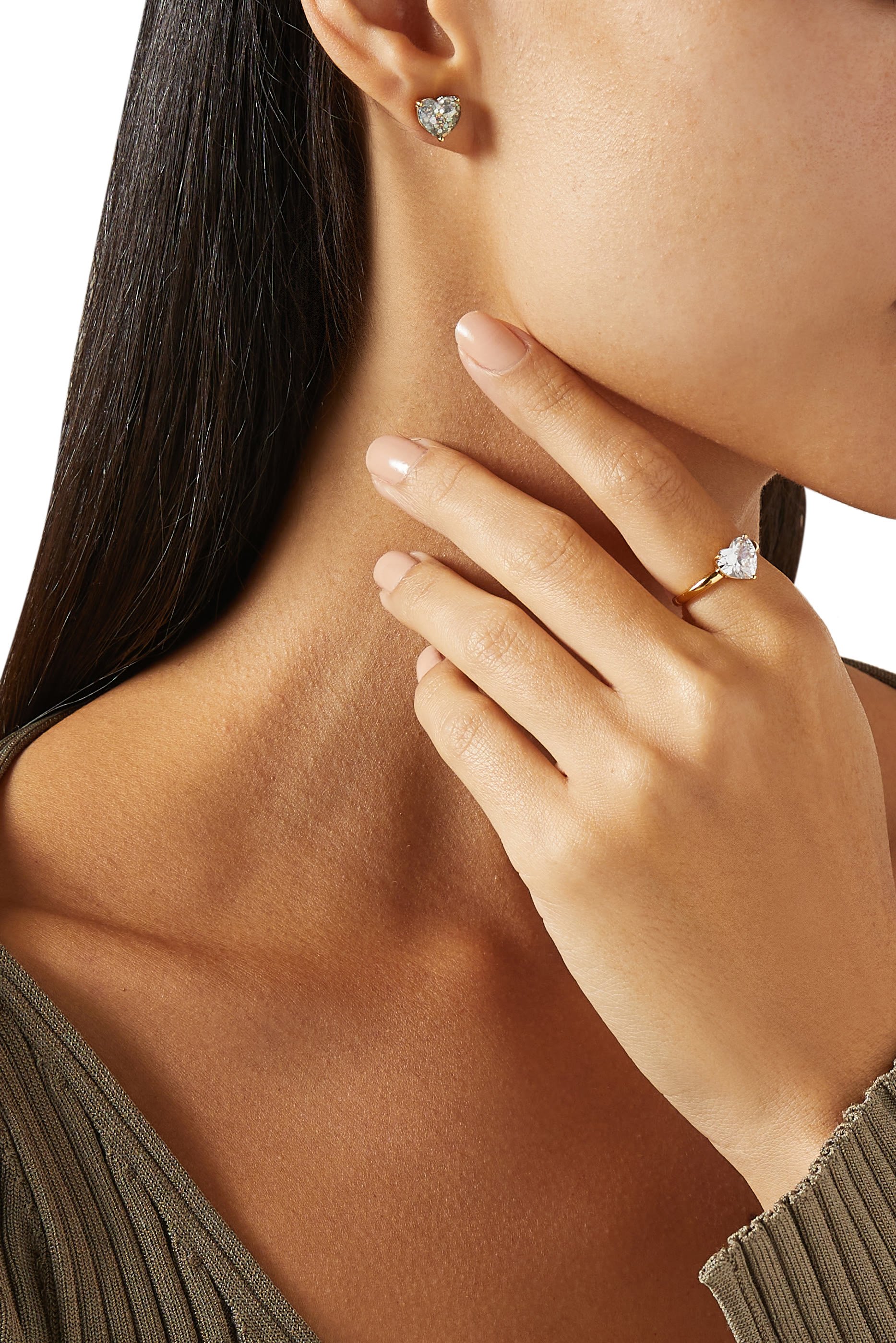 أقراط ماي لوف بتصميم قلب بغليتر