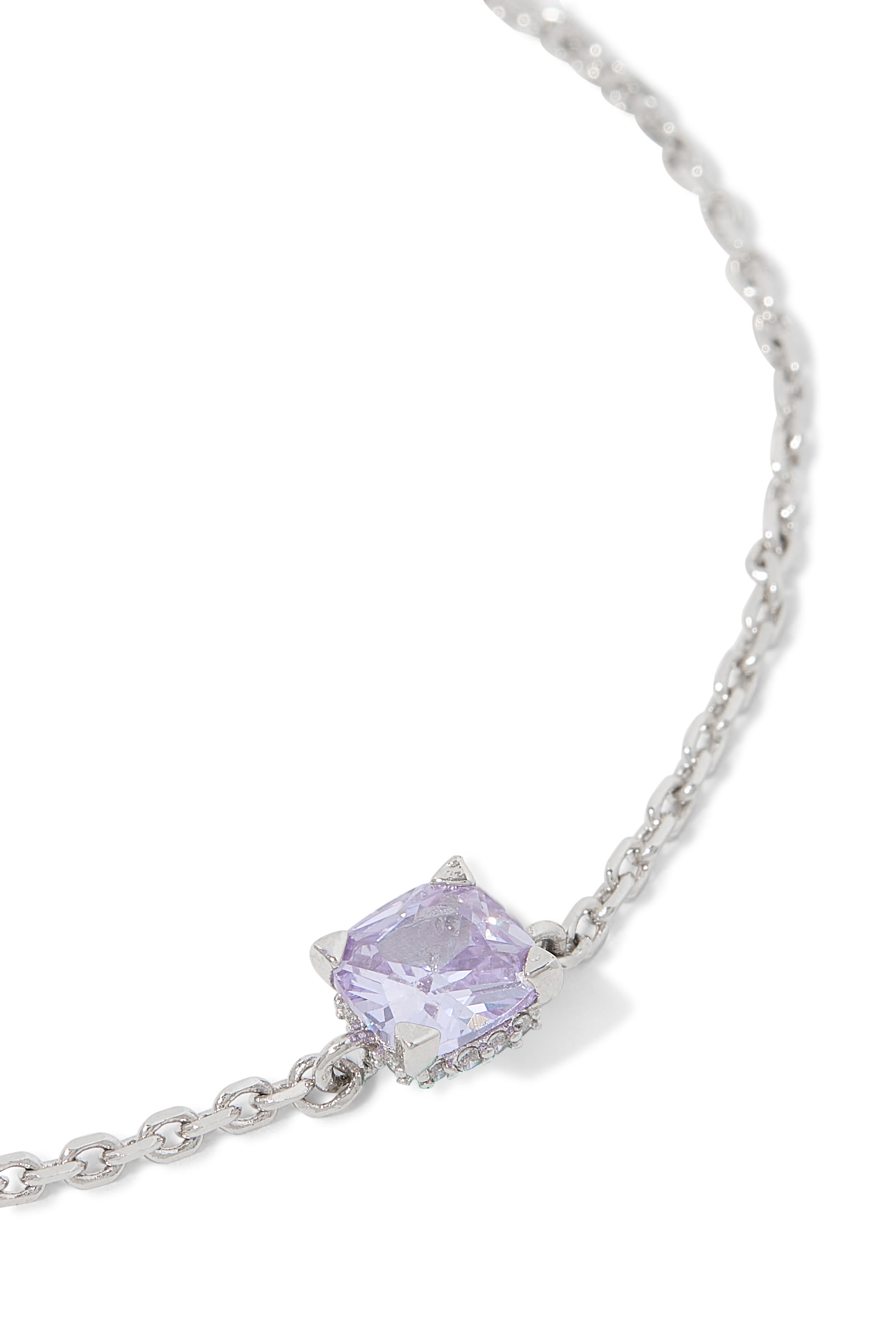 سوار ليتل لاكجريس سوليتير مرصع بأحجار زركونيا مكعبة، معدن مطلي