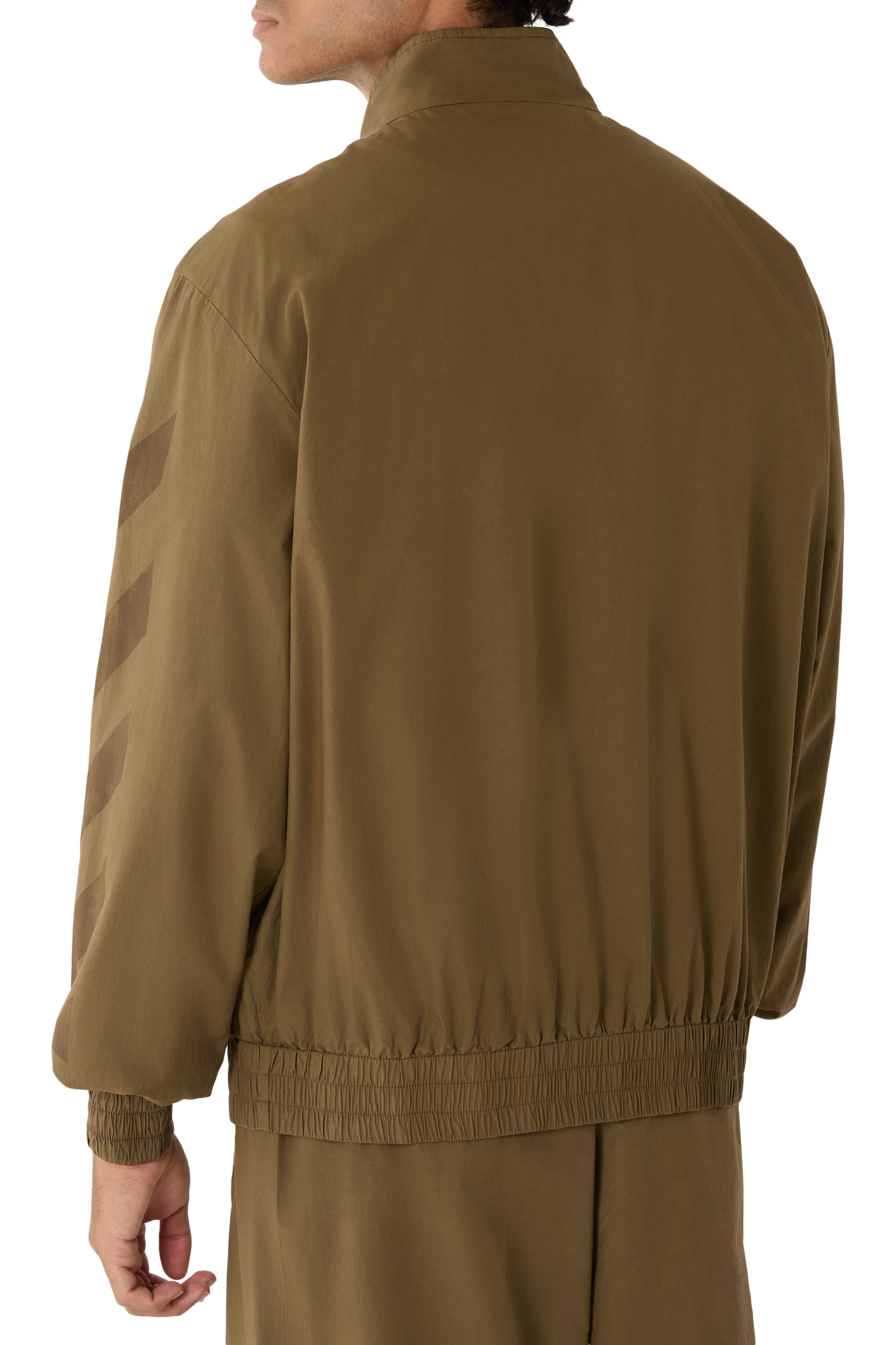 جاكيت رياضي بنقشة خطوط مائلة 