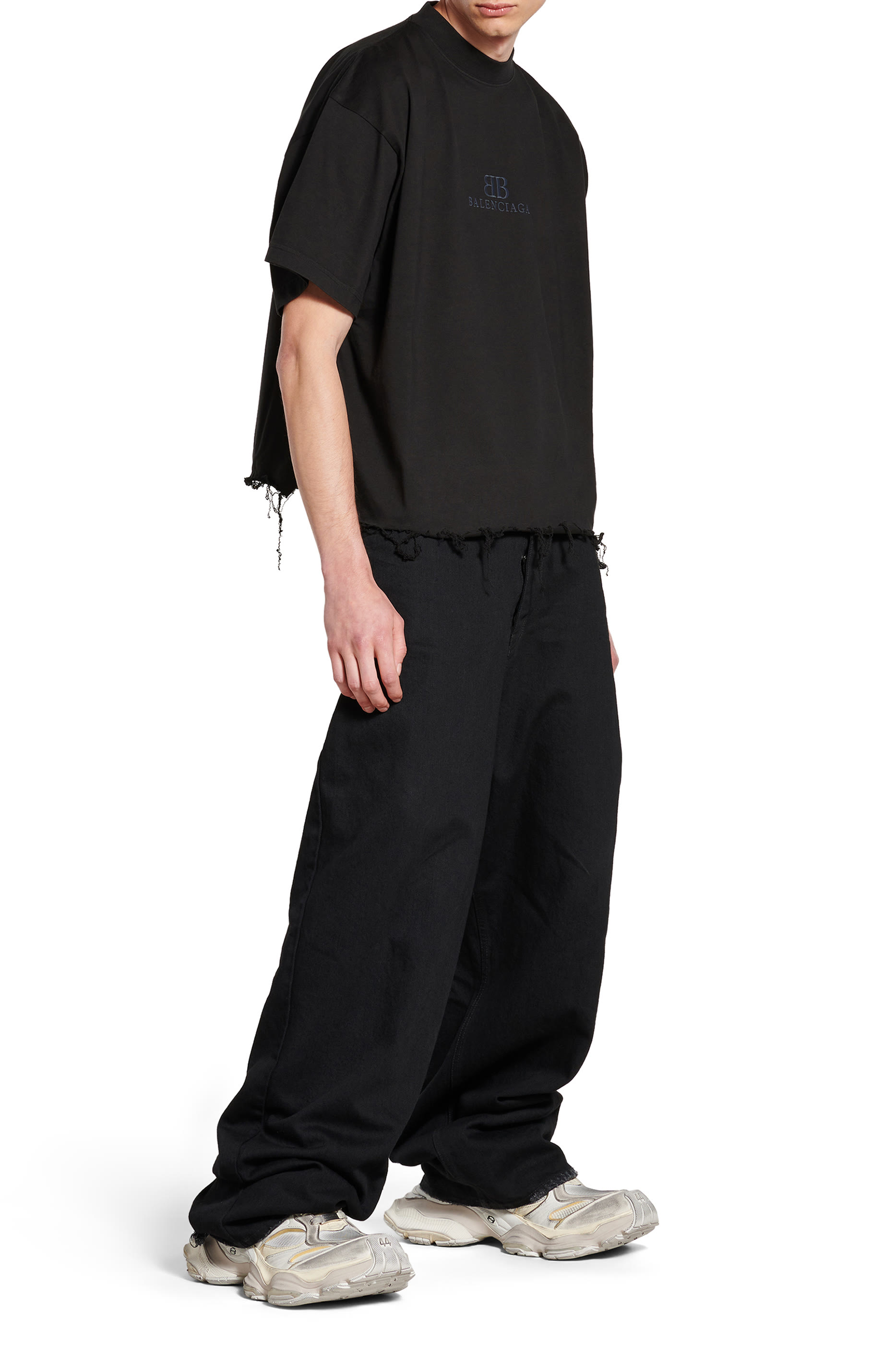 تيشيرت فضفاض قصير بشعار BB الكلاسيكي