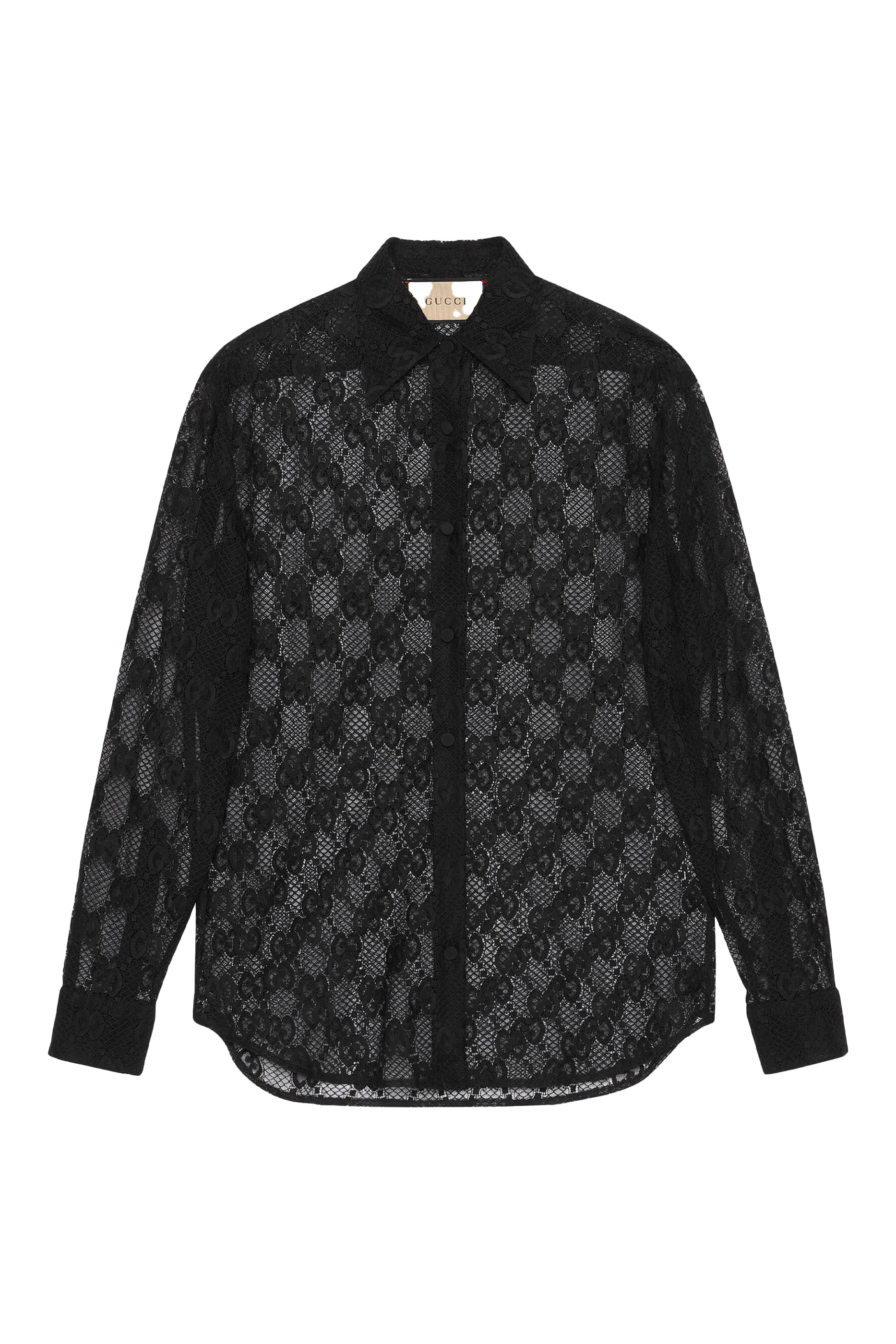 قميص دانتيل بياقة