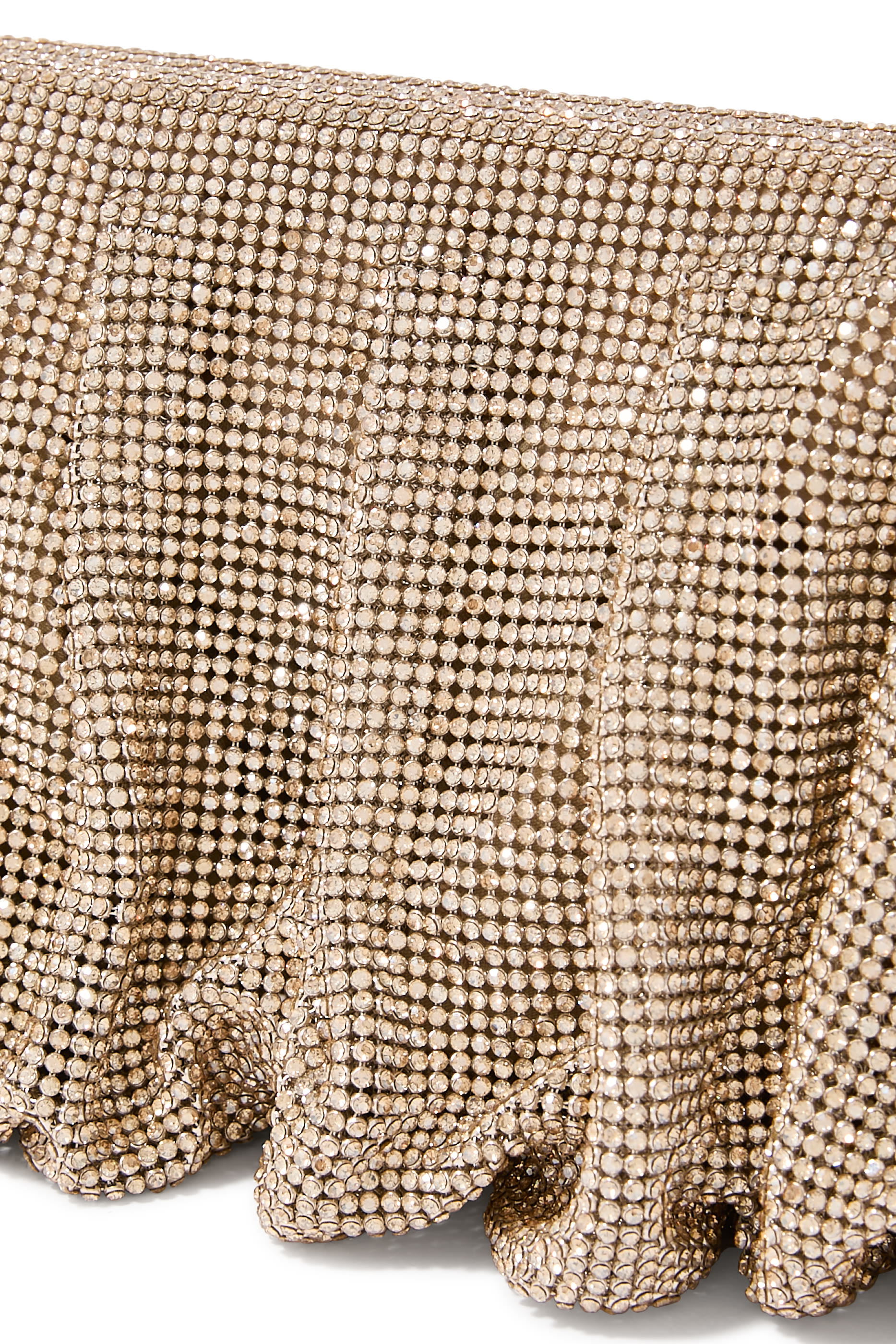 حقيبة كلاتش فينوس لا غروند قماش شبكي مرصعة بأحجار الراين وكريستال