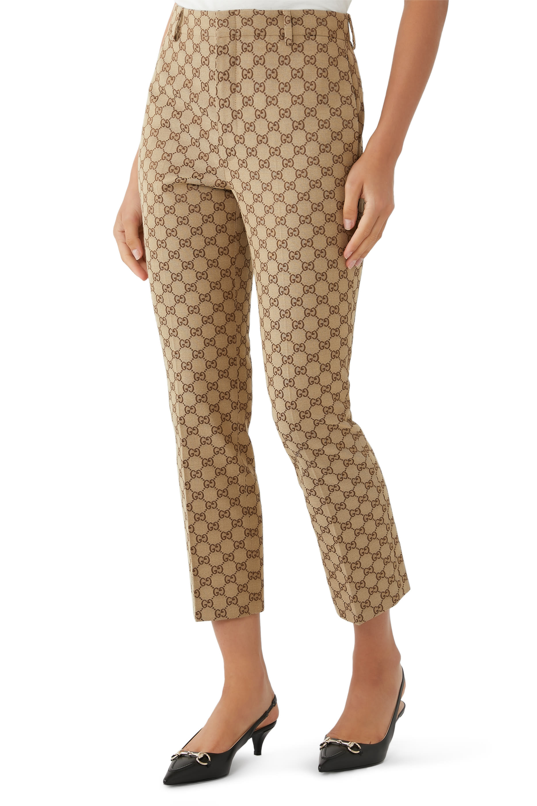 بنطال بنقشة حرفي شعار الماركة قنب