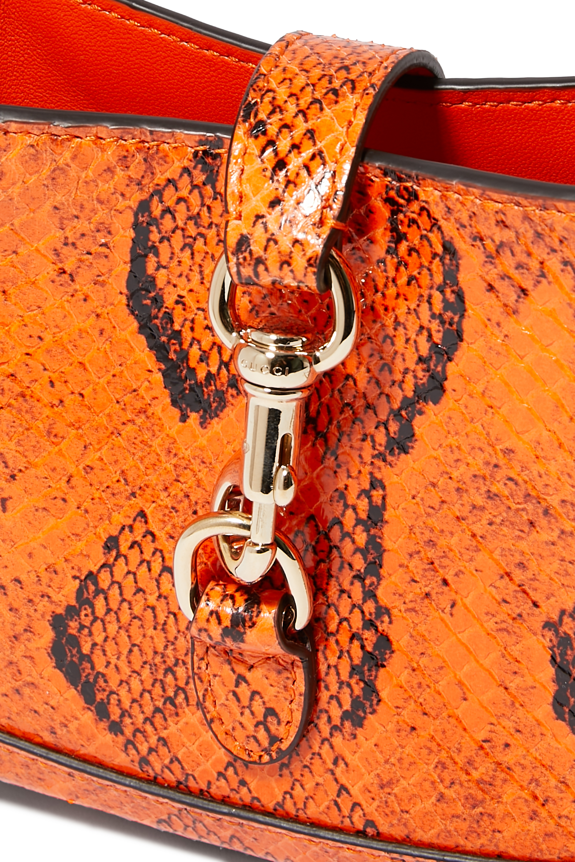 حقيبة جاكي نوت صغيرة جلد بنقشة جلد الثعبان