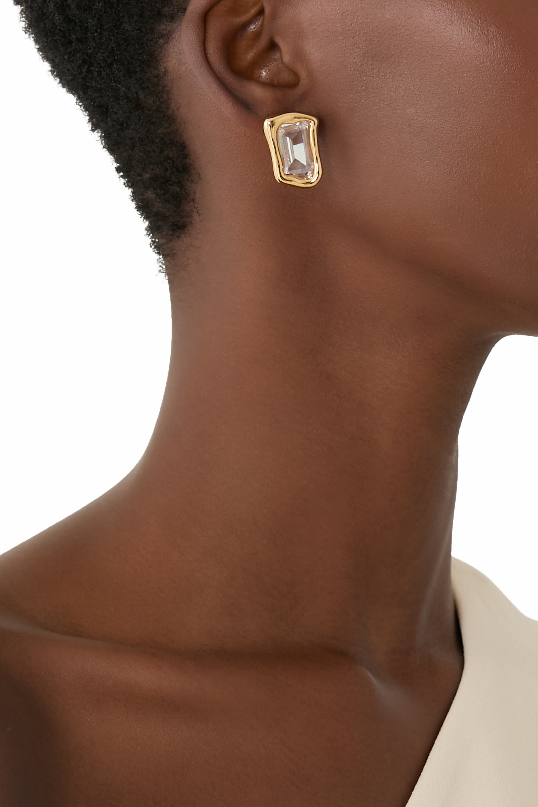 أقراط مولتن مرصعة بحجر زجاجي