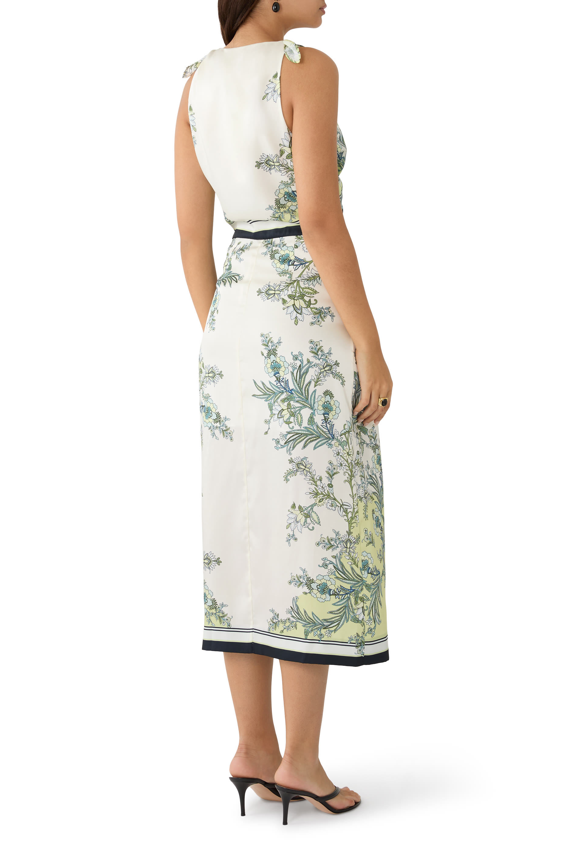 فستان كاليزا متوسط الطول بنقشة وشاح