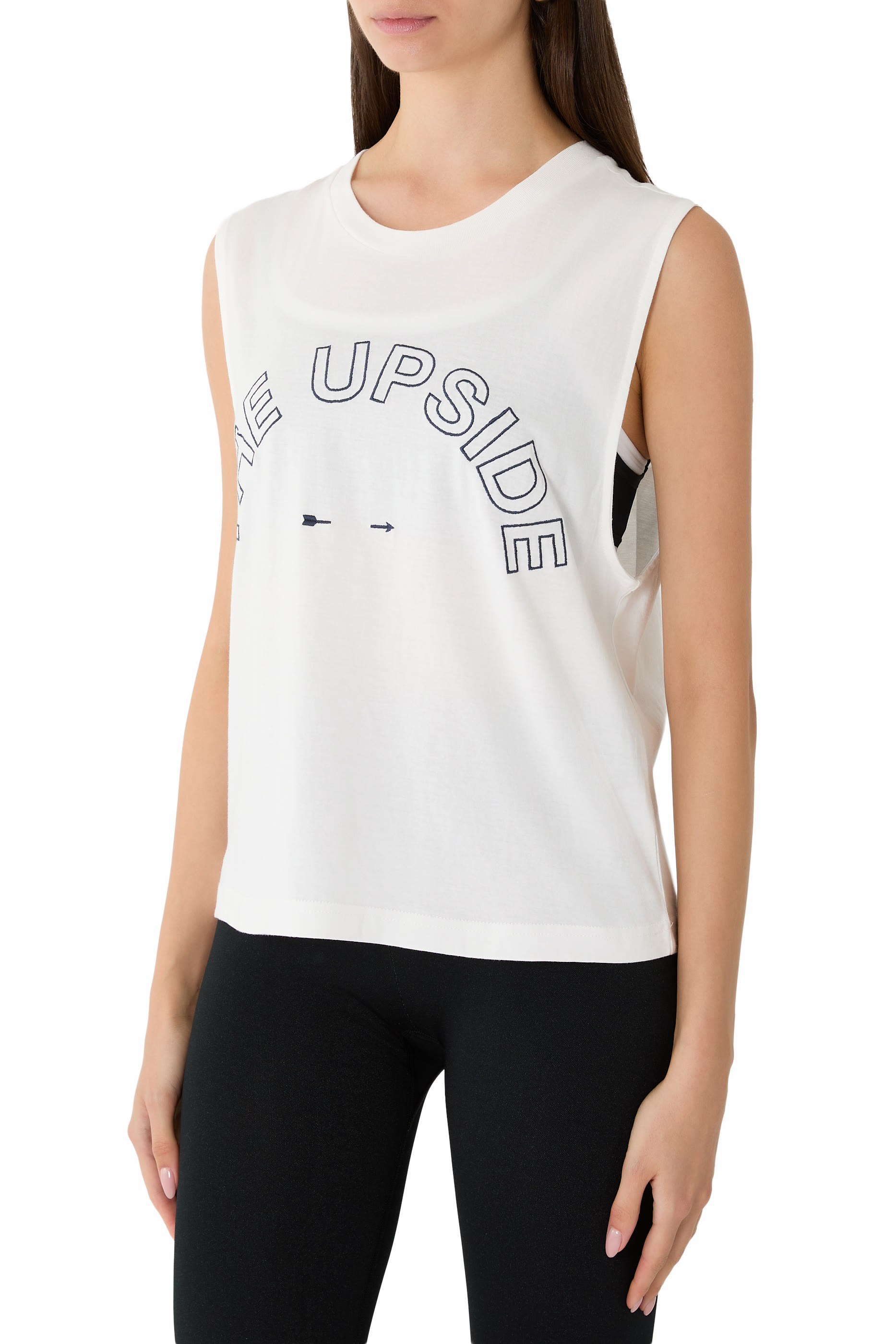 بلوزة داوسون بلا أكمام بشعار الماركة