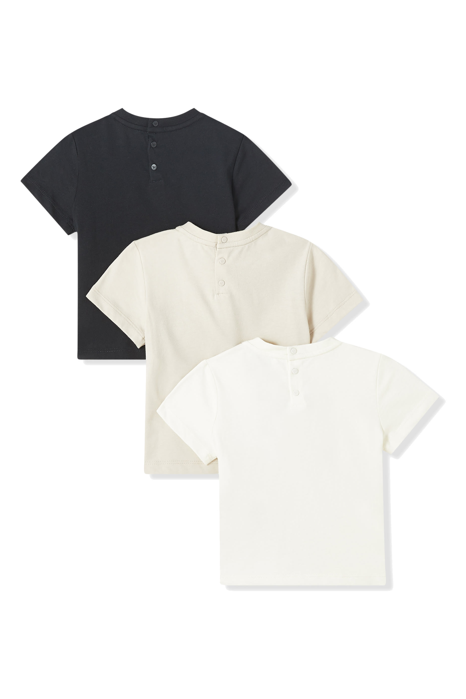 طقم تيشيرت بشعار الماركة للأطفال، ثلاث قطع