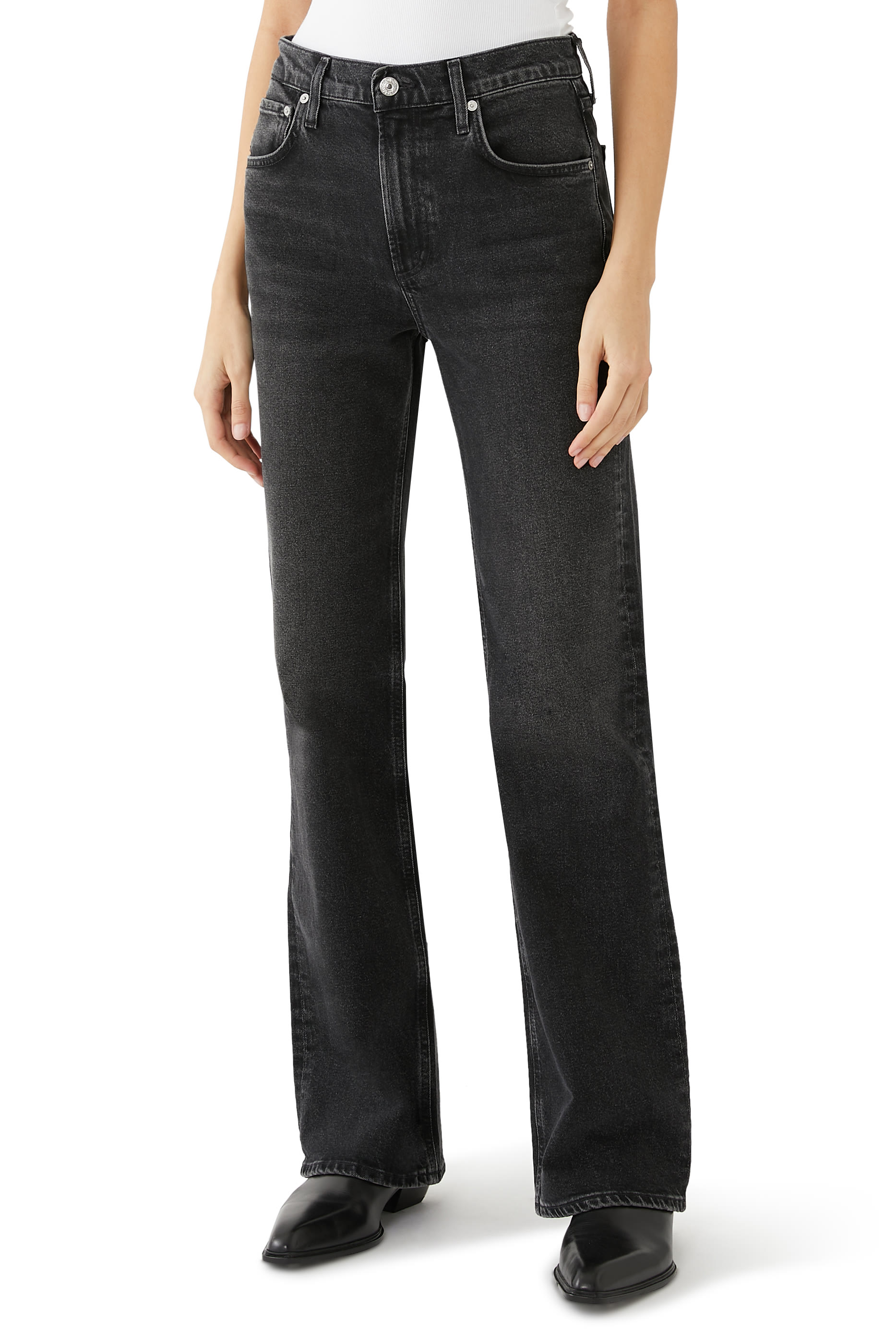 بنطال فيفيدا دنيم بخصر متوسط الإرتفاع