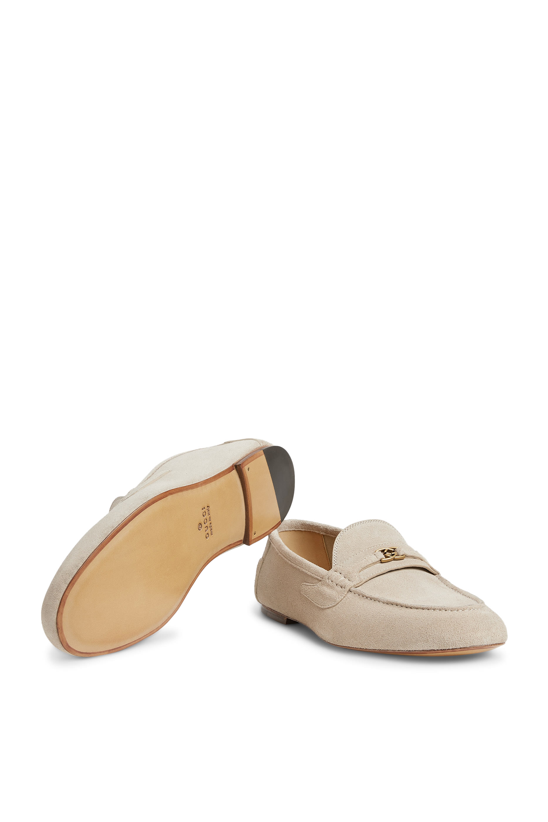 حذاء سهل الإرتداء جلد بحلية حرفي شعار الماركة