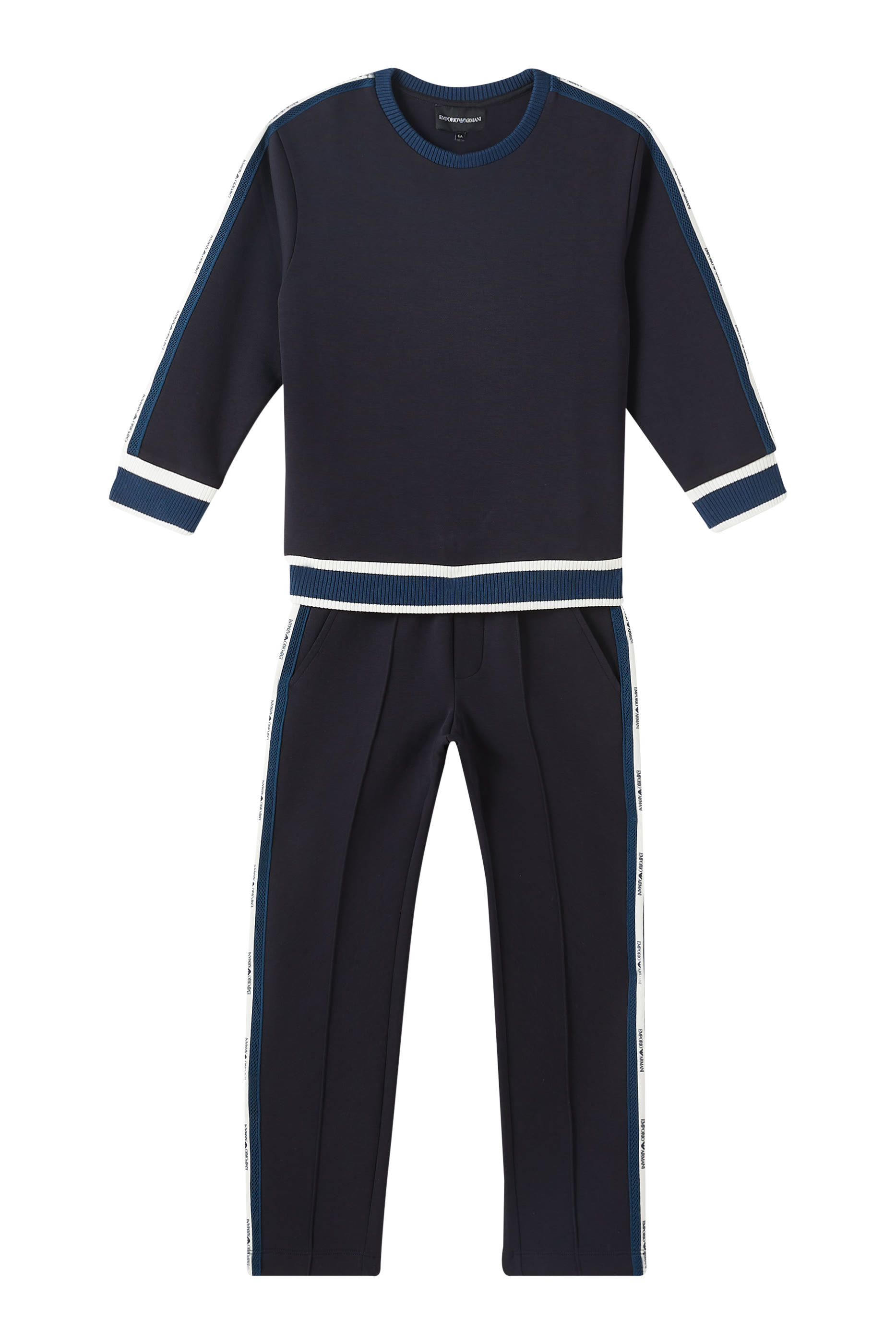 سويت شيرت بشريط شعار الماركة قطن للأطفال