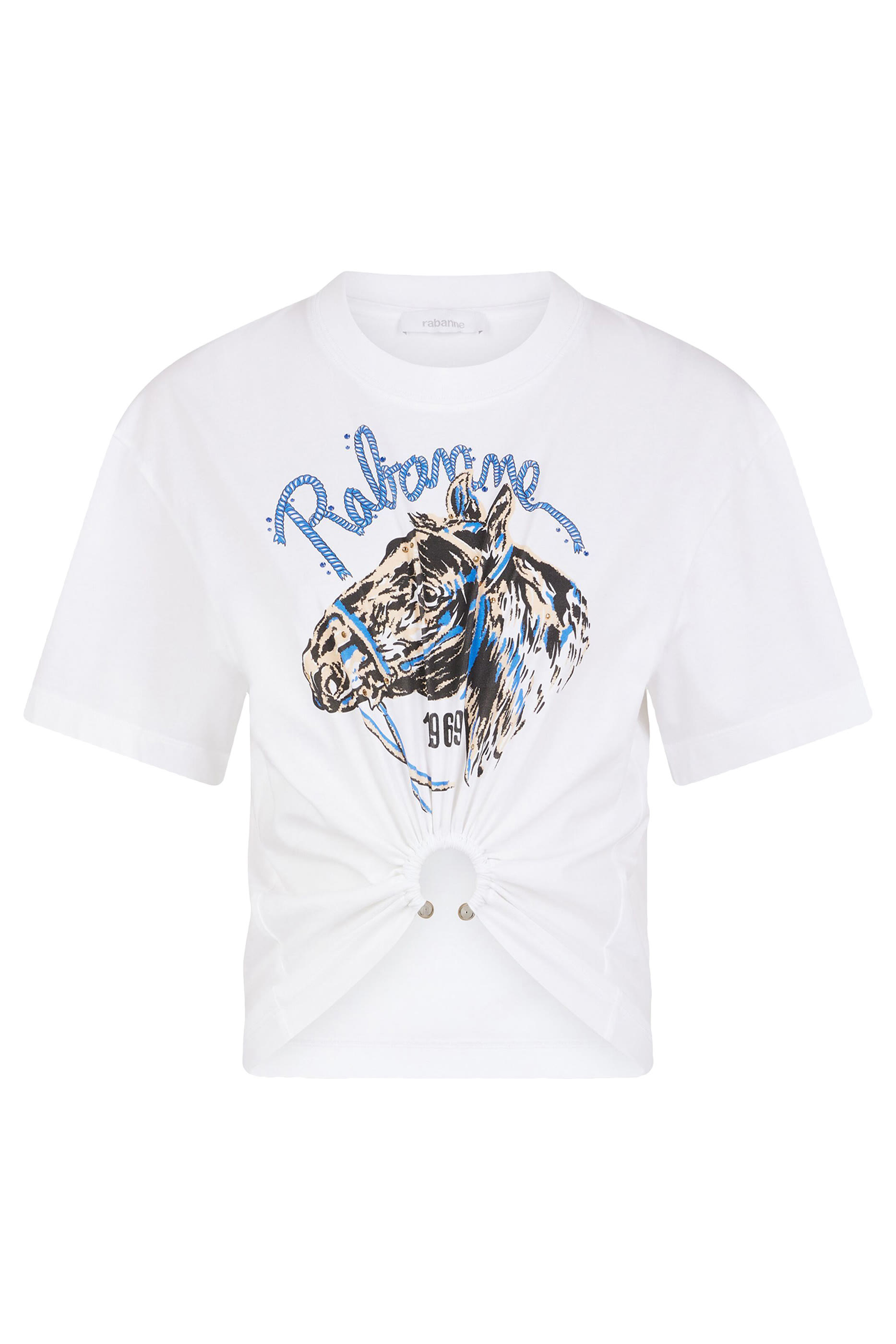 تيشيرت مزين بطبعة وحلية دائرية قطن