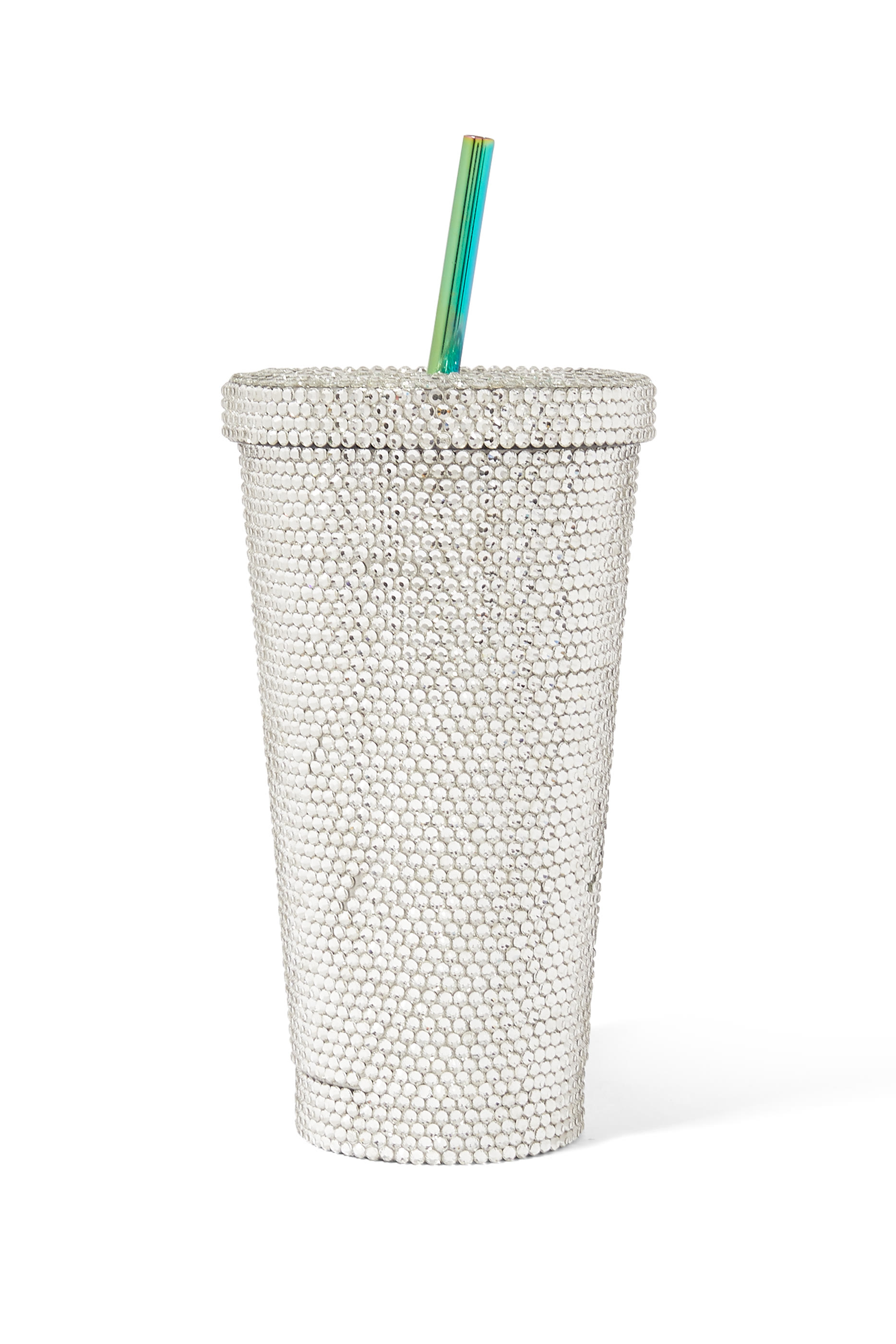 كوب مزين بالكريستال وقلوب