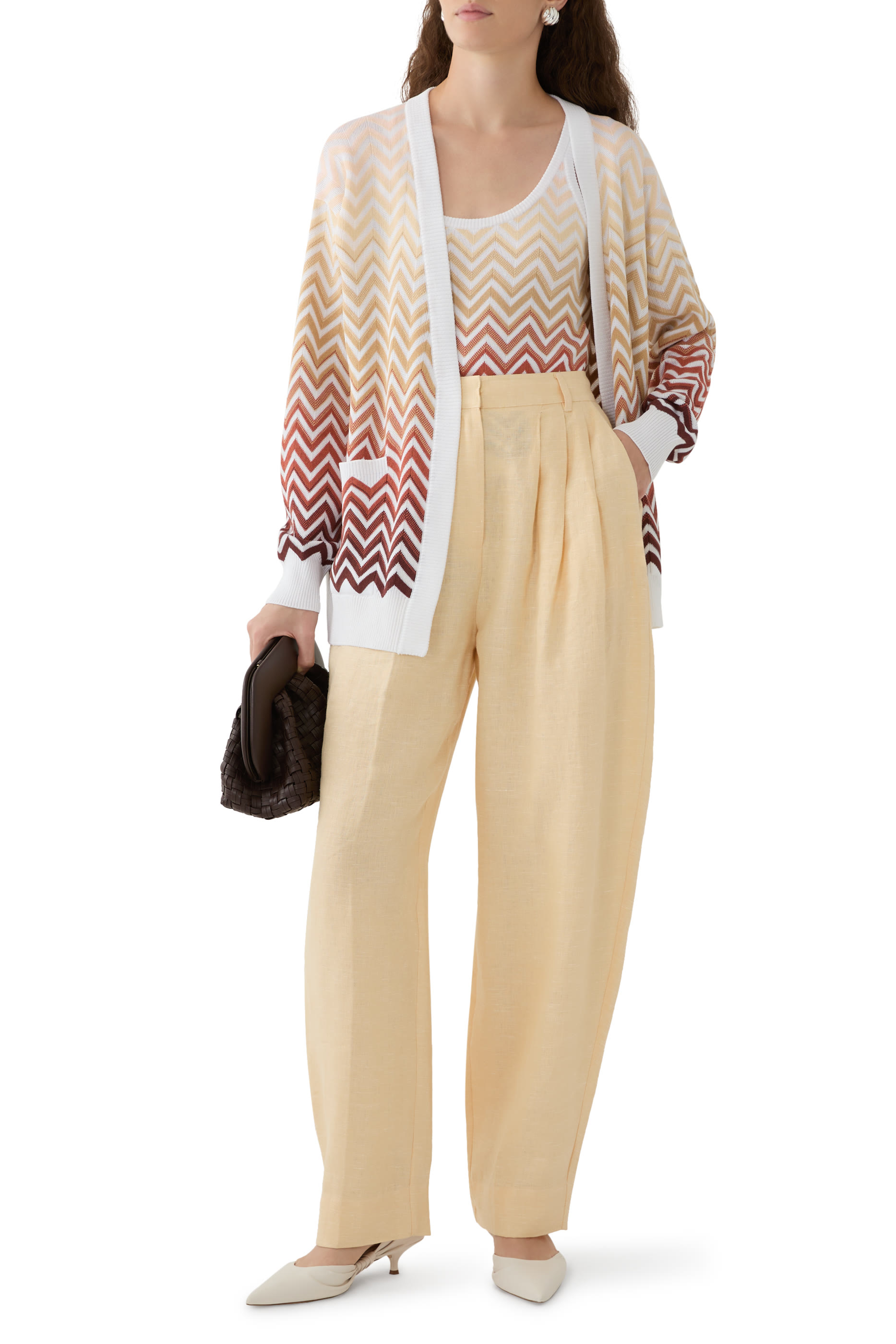 كارديجان بنقشة خطوط شيفرون ولون متدرج