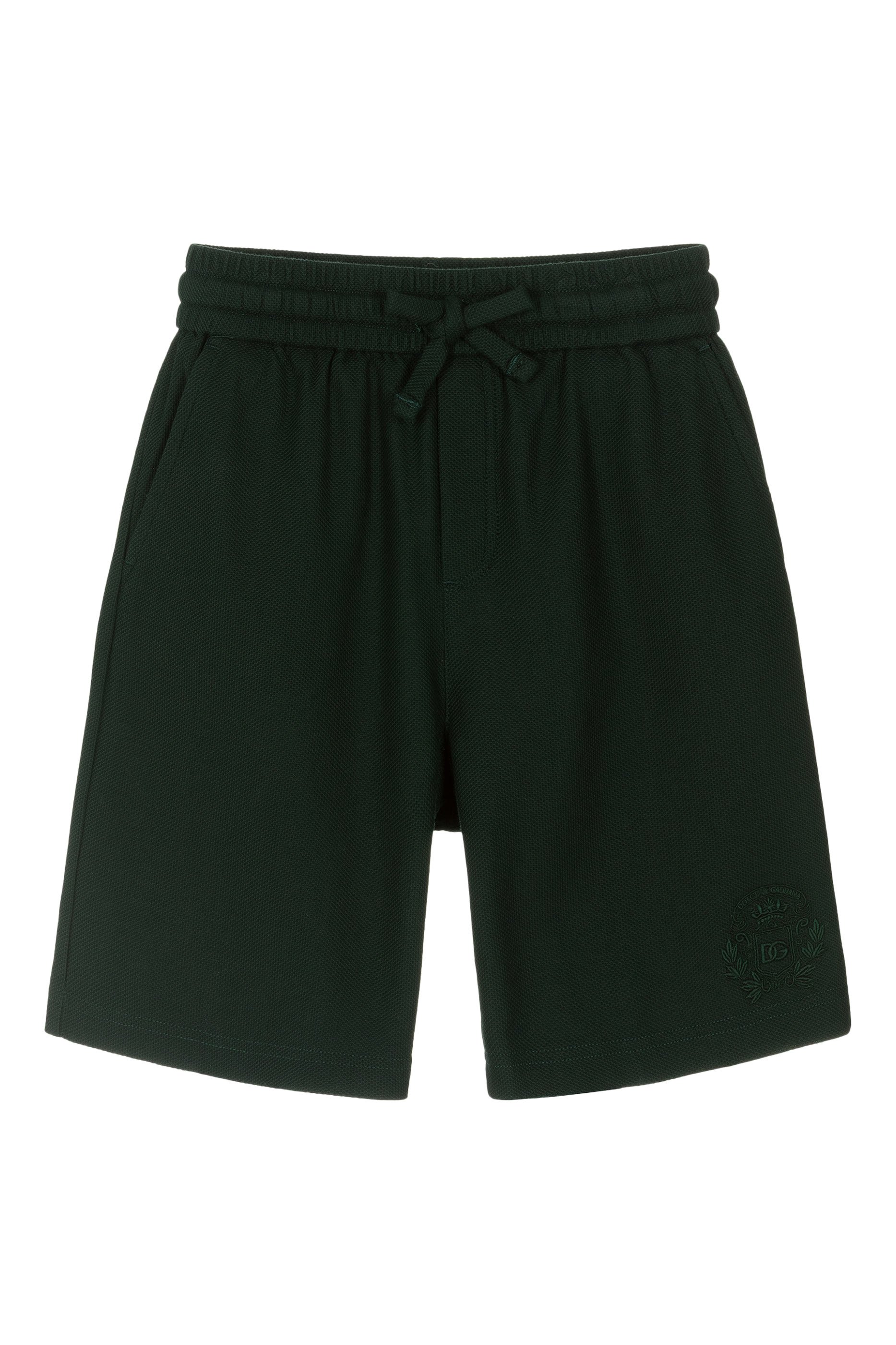 Kids Piqu&eacute; Bermuda Shorts with Crest Embroidery