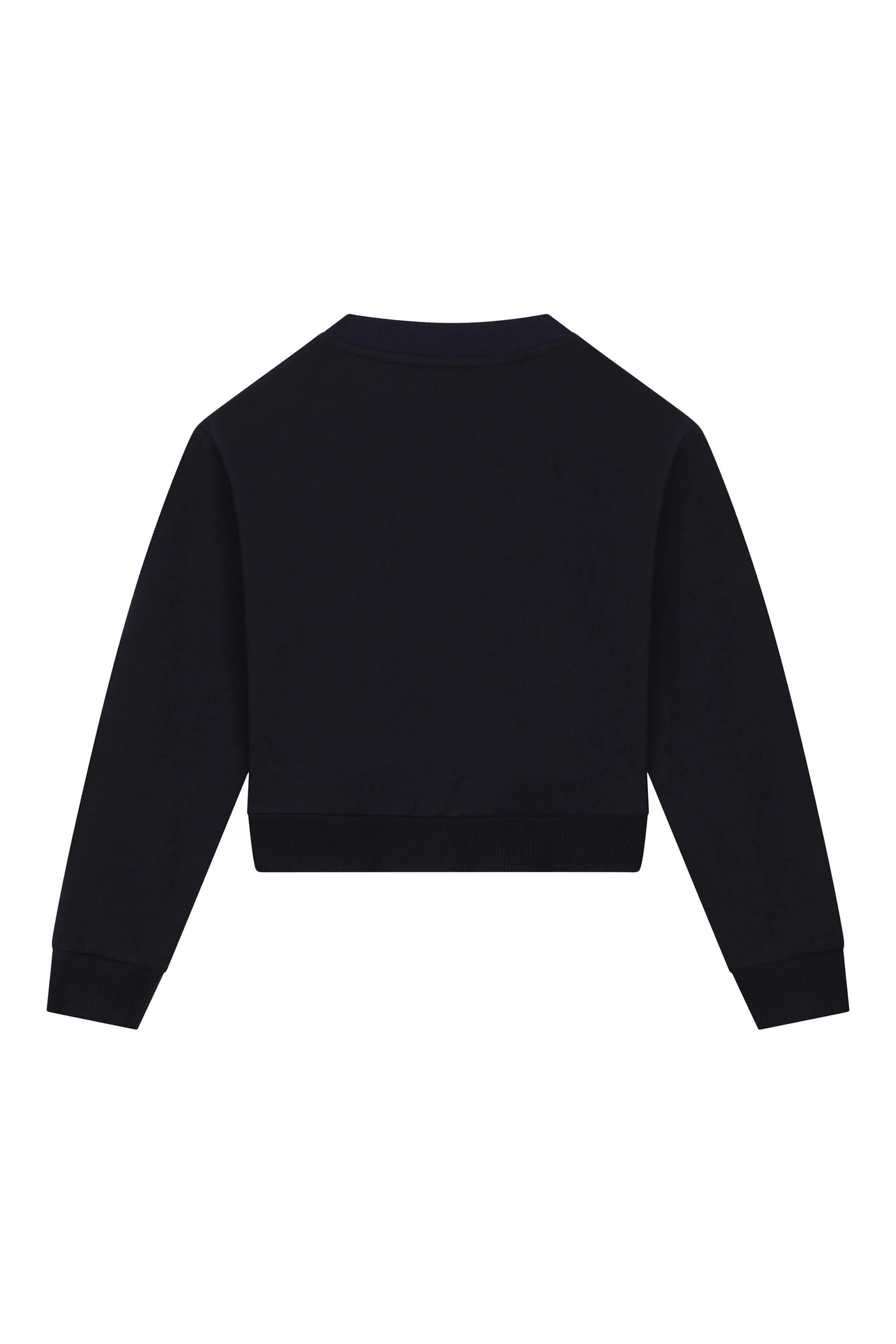 سويت شيرت للأطفال بياقة مستديرة مع طبعة شعار الماركة وزهور