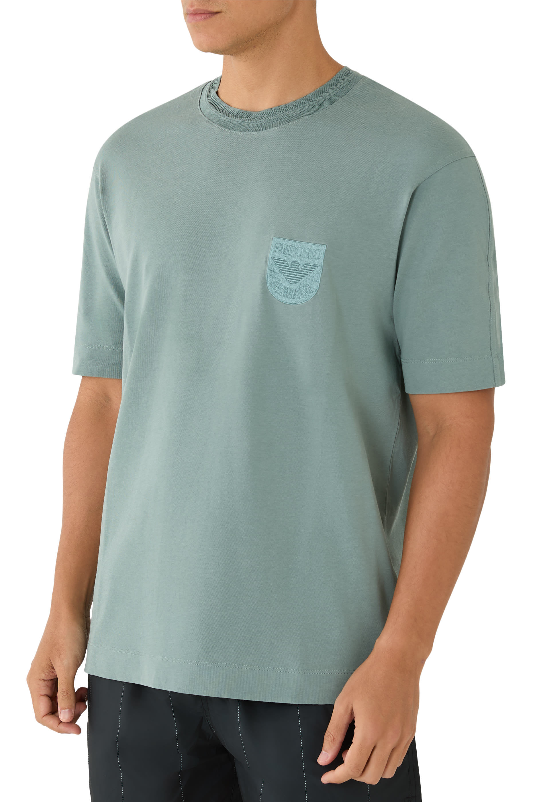 تيشيرت مزين بتطريز شعار الماركة جيرسيه ثقيل