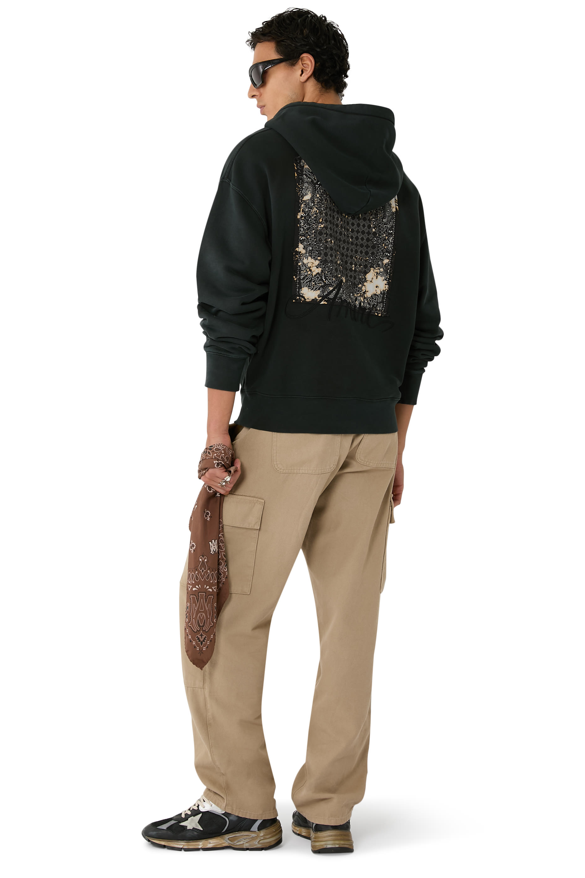  هودي بقصة فضفاضة باندانا بلون باهت