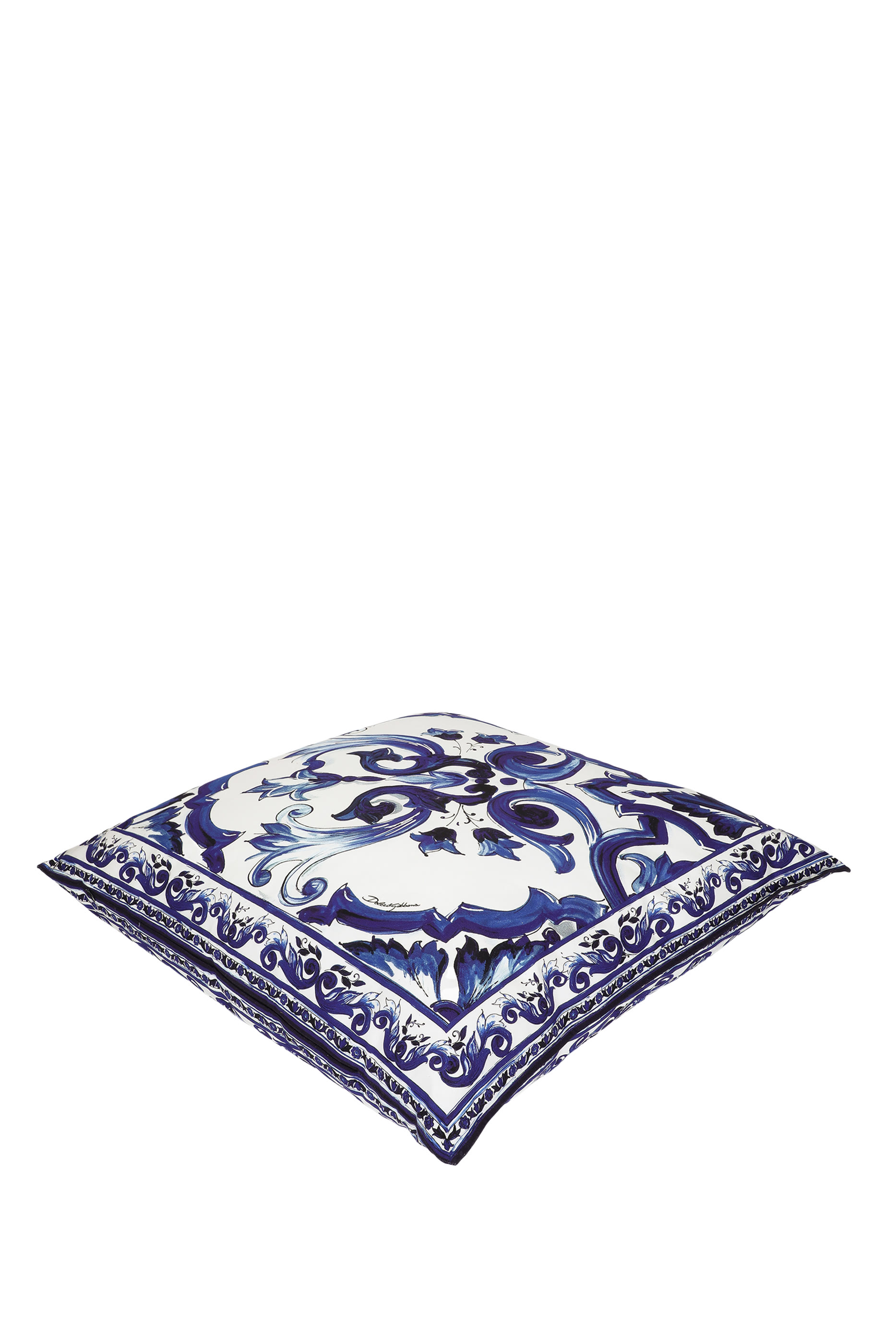 وسادة كبيرة بنقشة بلو ميديتيرانيو قماش قنب