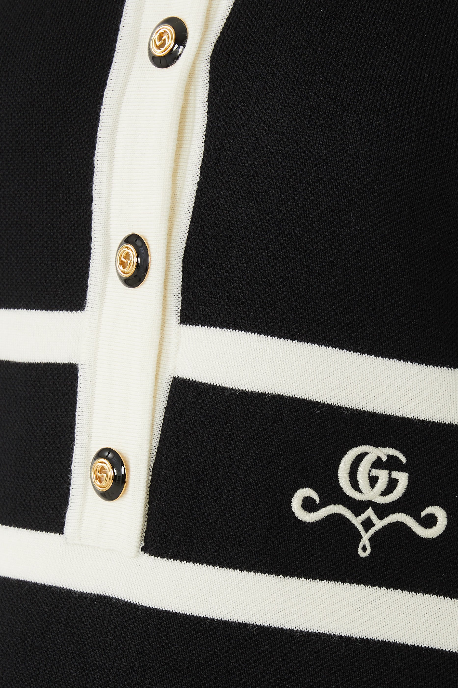 فستان بولو بيكيه جاكار بنقشة GG