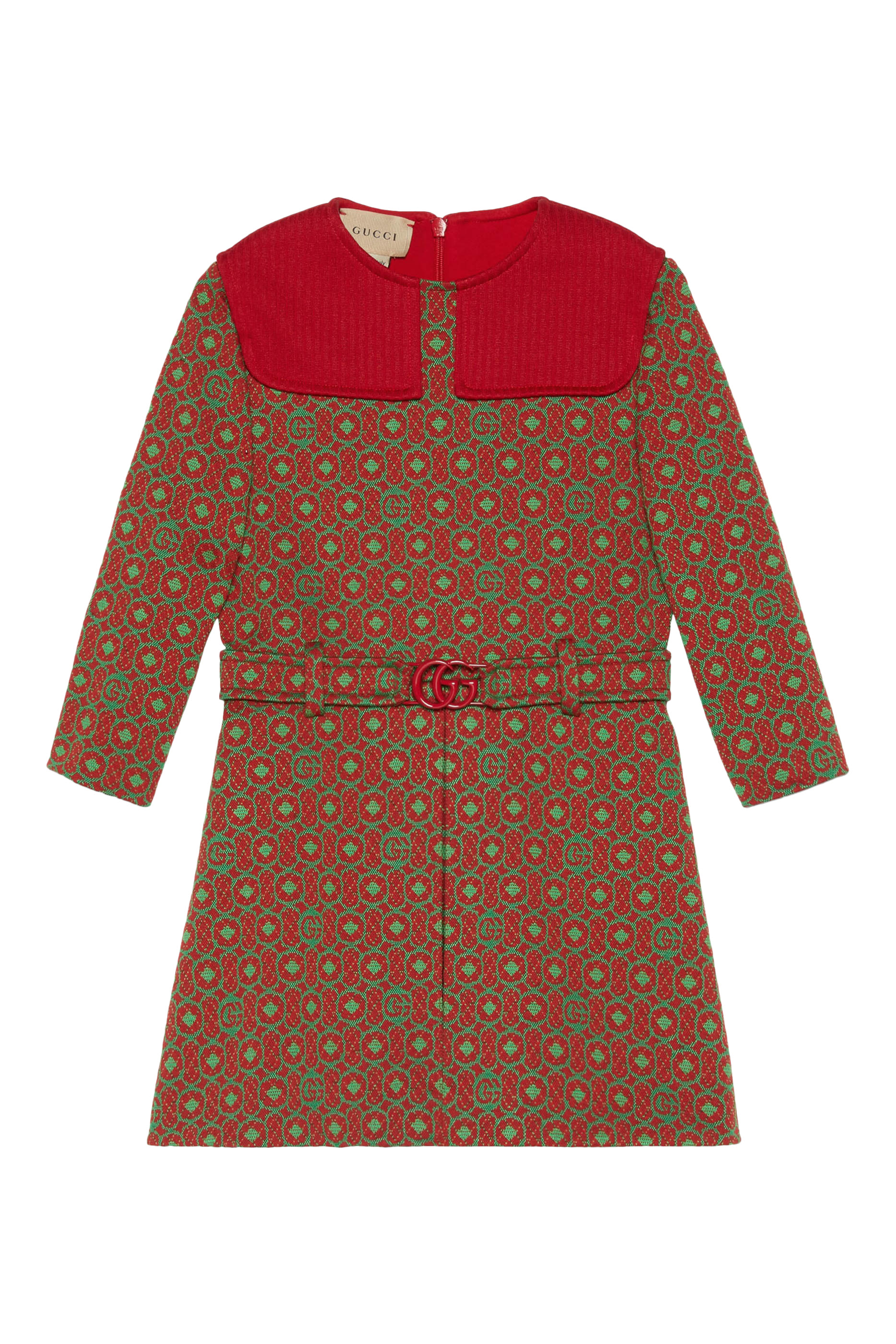 فستان للأطفال بنقشة هندسية بحرفي شعار الماركة