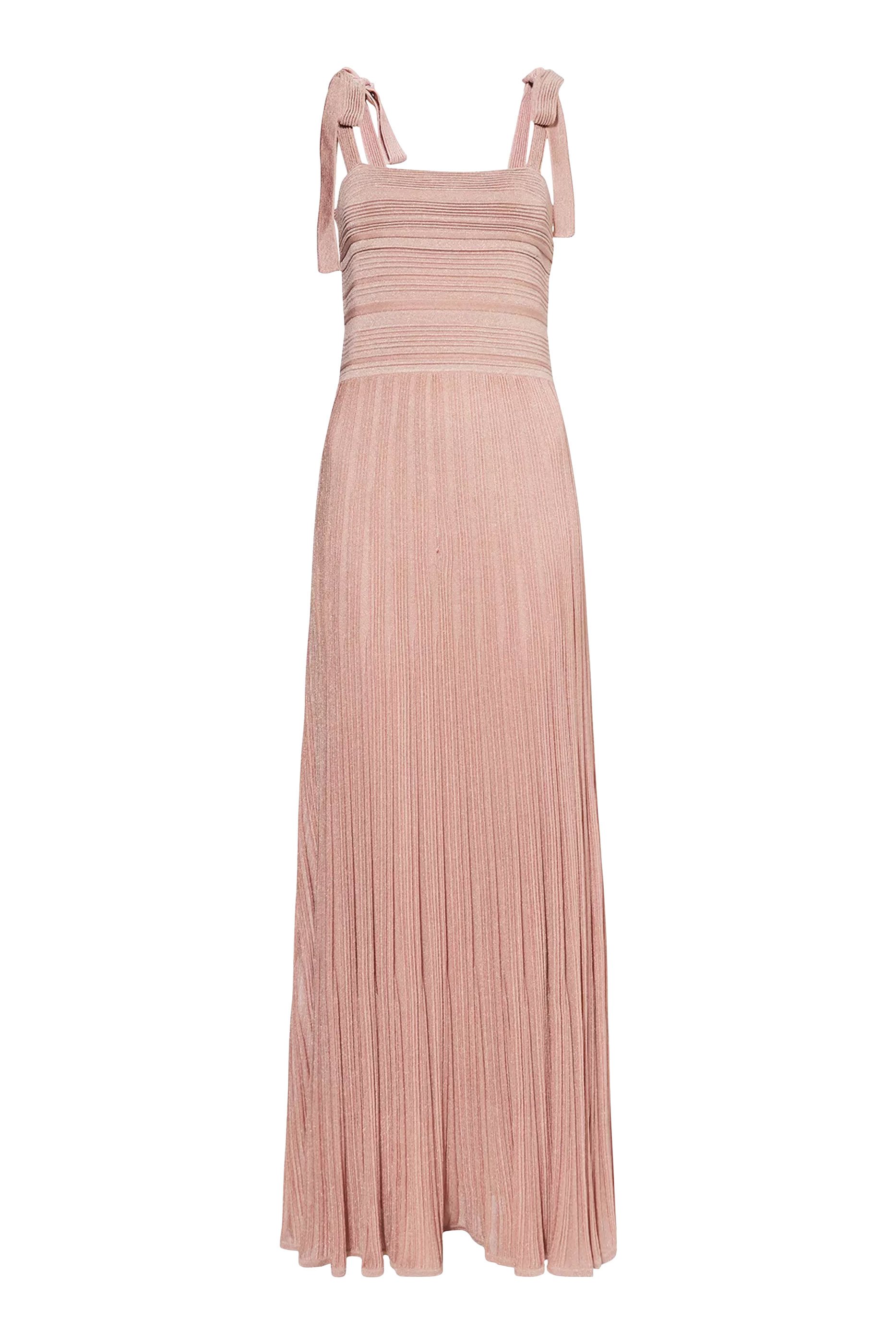 فستان لاكي طويل منسوج لامع