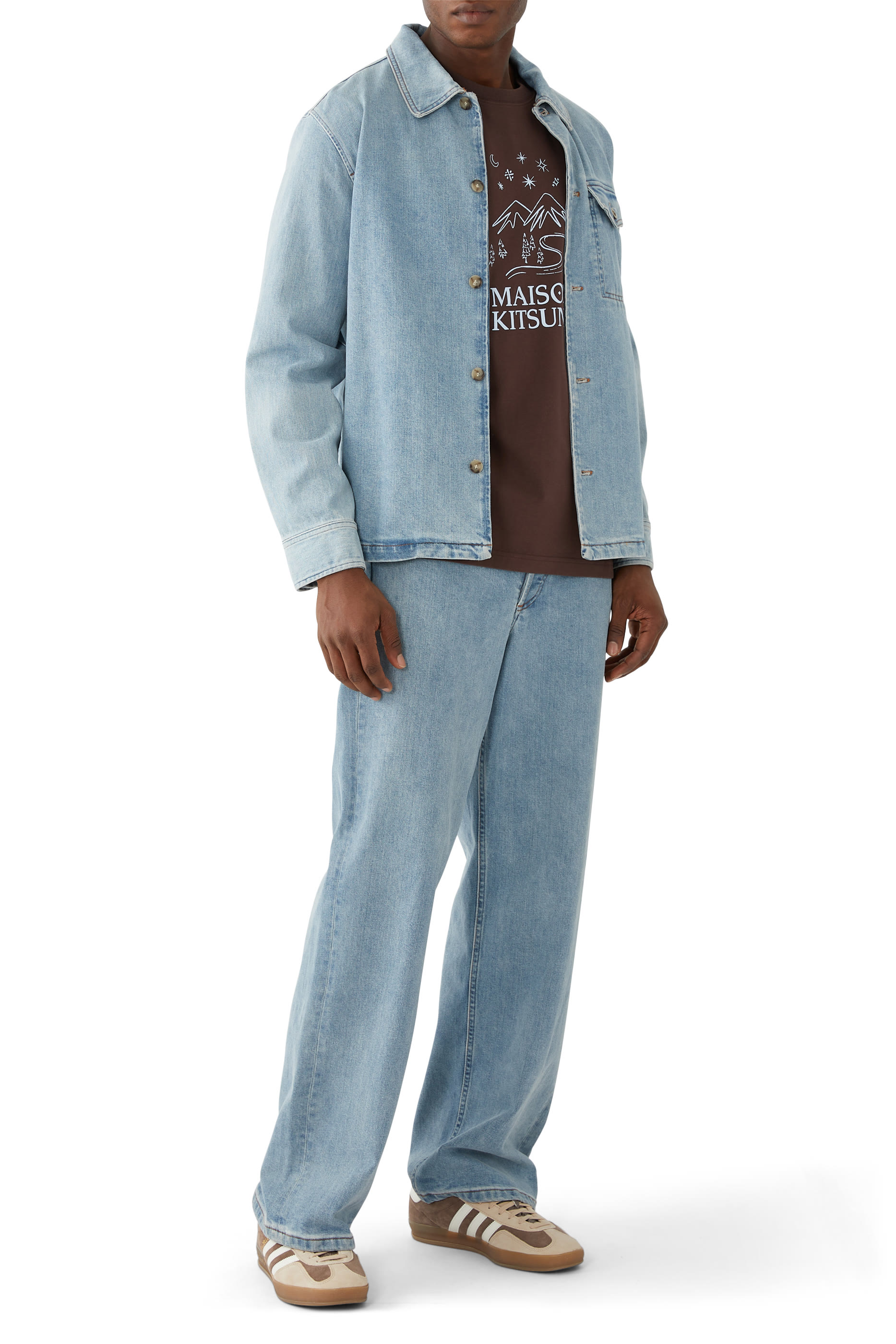 تيشيرت بقصة مريحة برسومات مناظر طبيعية