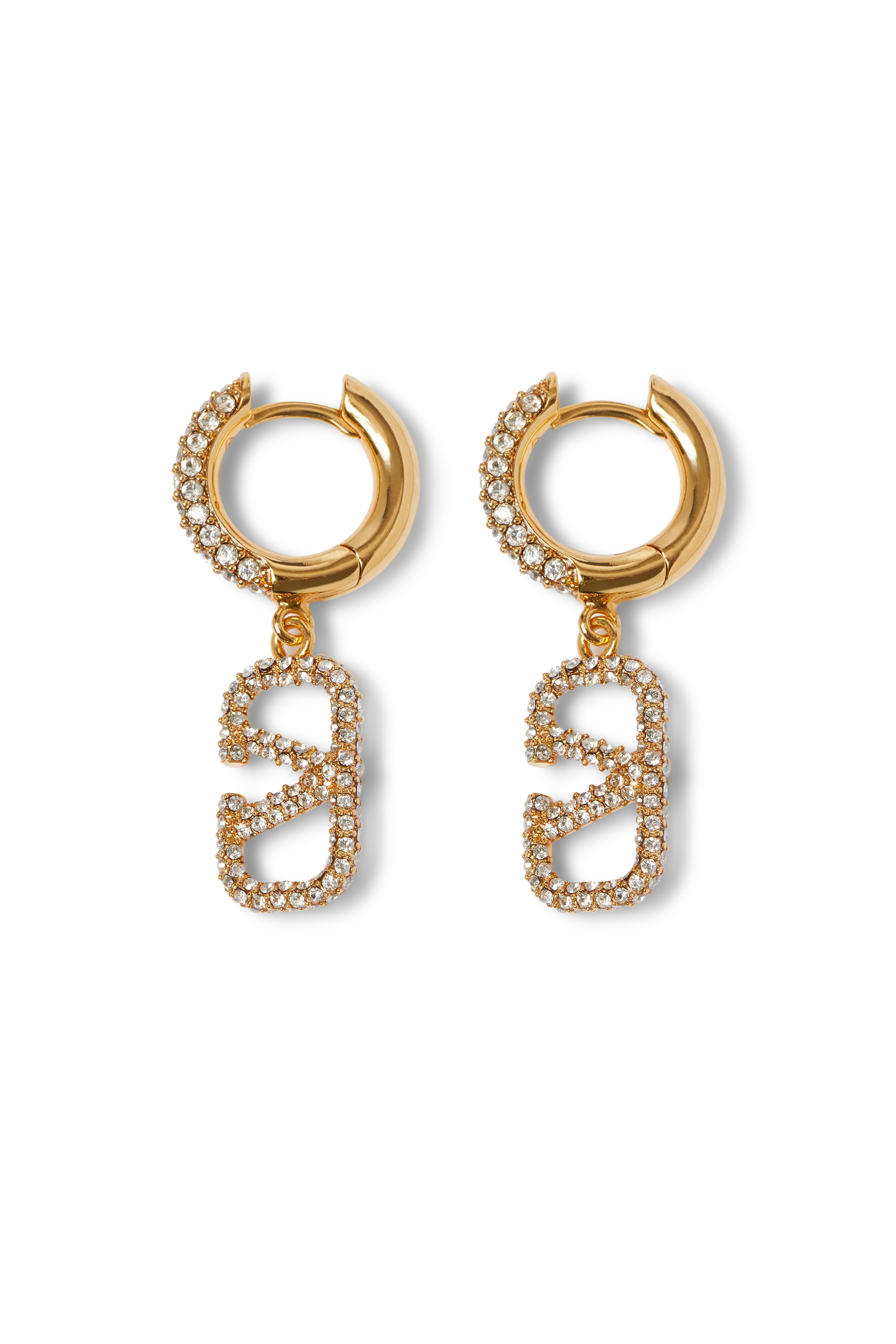 أقراط مزينة بالكريستال وشعار V