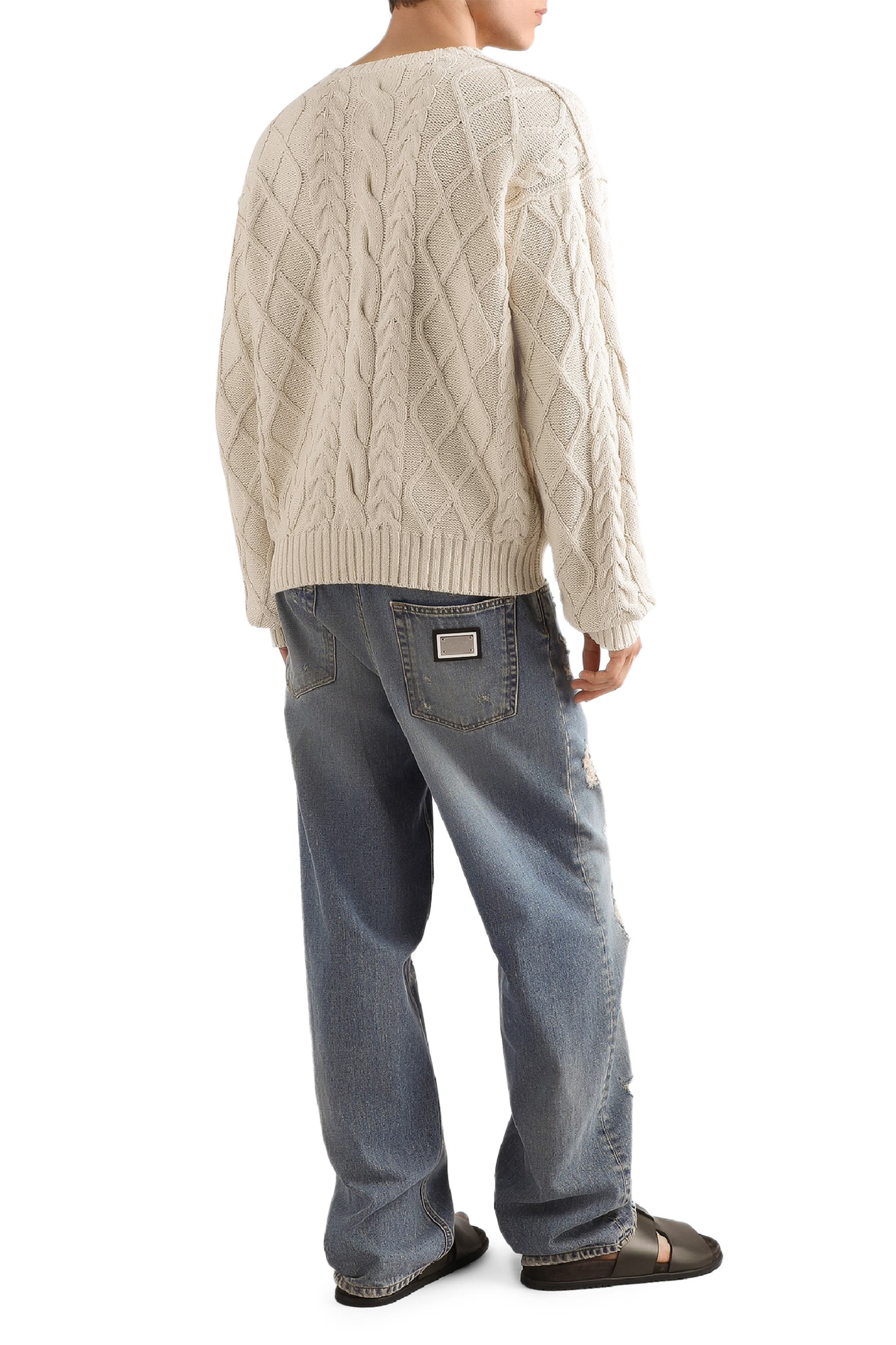 سترة مزينة بشعار الماركة خامة بنمط متشابك